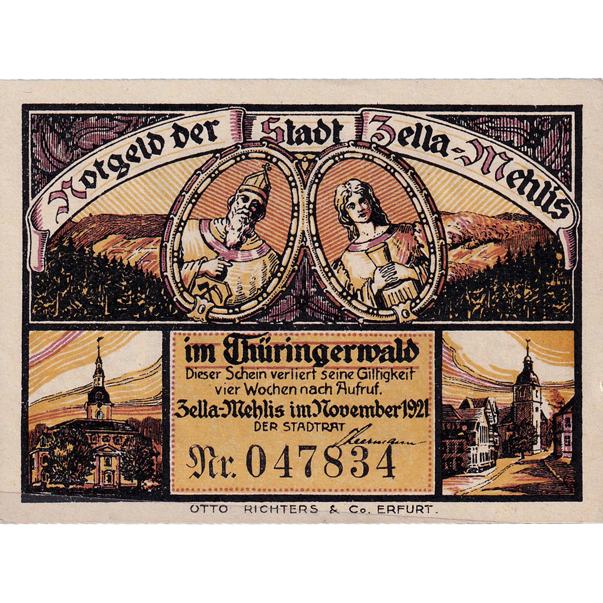 Banconote, Germania, Zella-Mehlis, 25 Pfennig, paysage, 1921, SPL, Mehl:1468.1