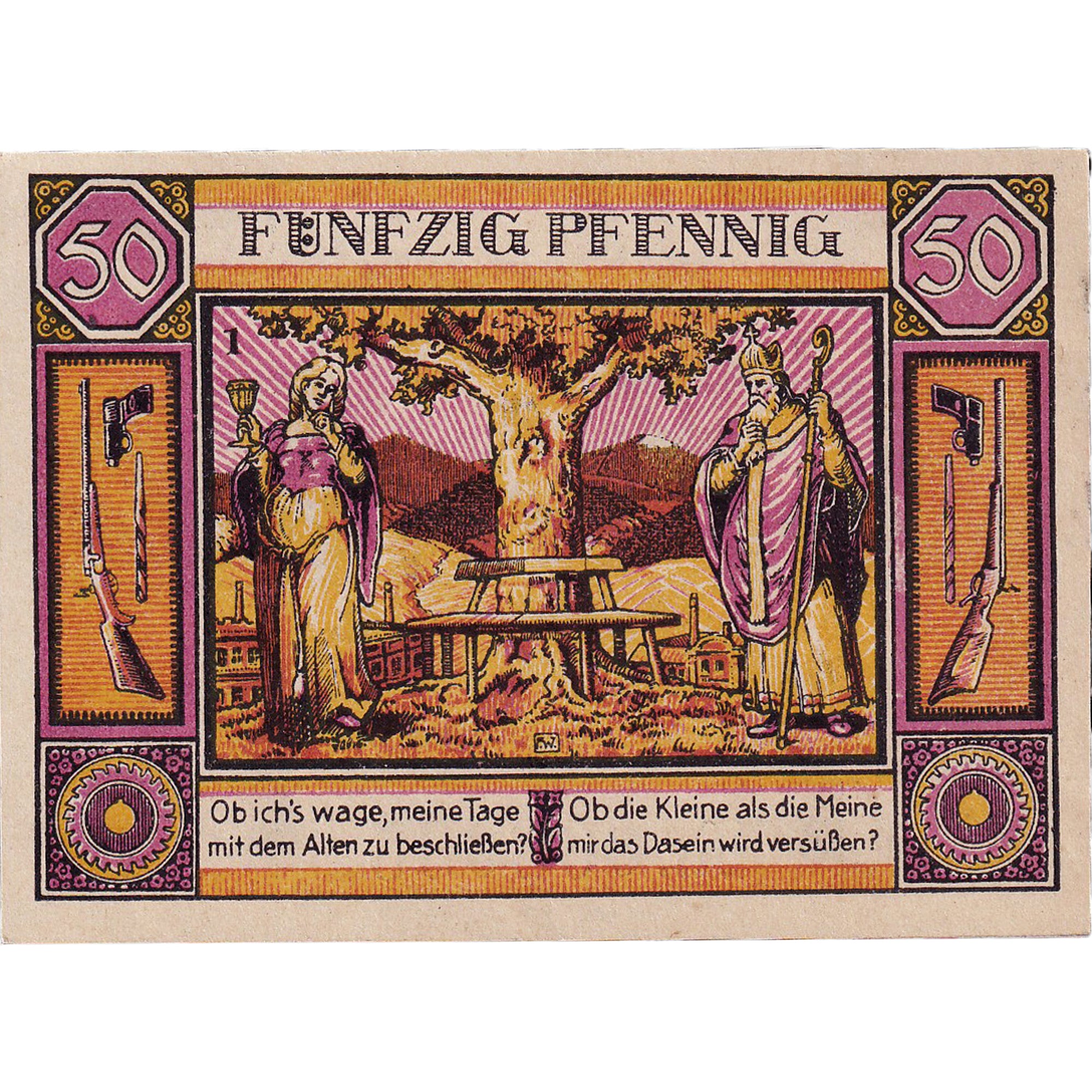 Banconote, Germania, Zella-Mehlis, 50 Pfennig personnage 1921, SPL Mehl:1468.1