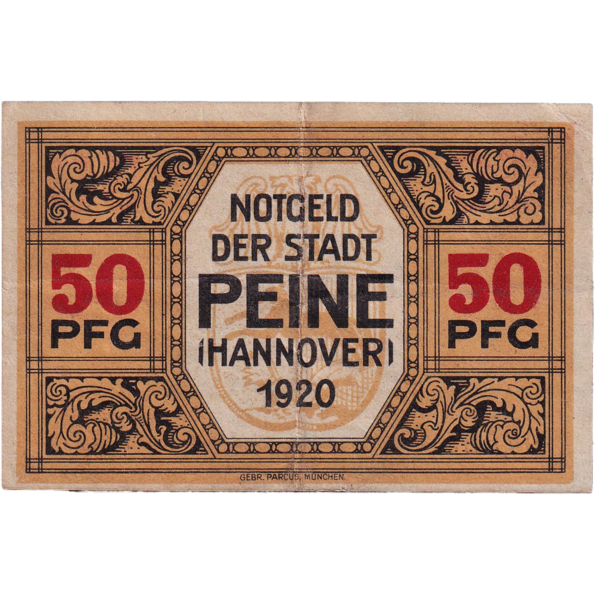 Banconote, Germania, Peine, 50 Pfennig, Ville 1920-06-03, BB, Mehl:P 11.2a