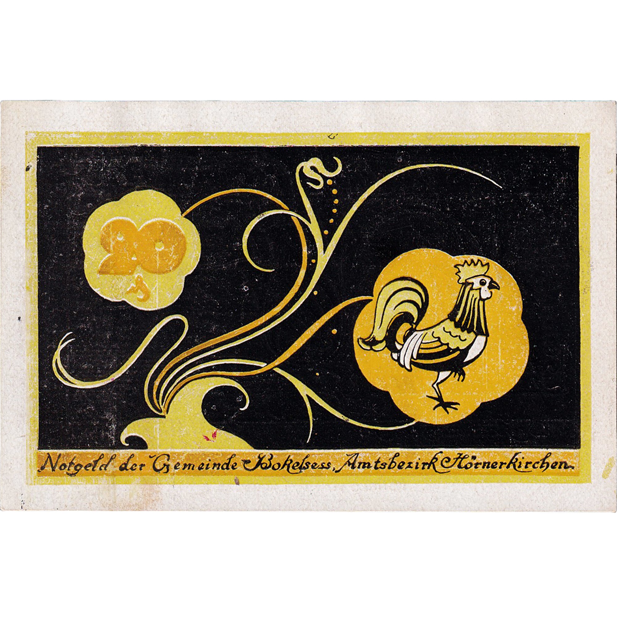 Banconote, Germania, Bokelsess, 20 Pfennig, coq, 1921, SPL, Mehl:136.1