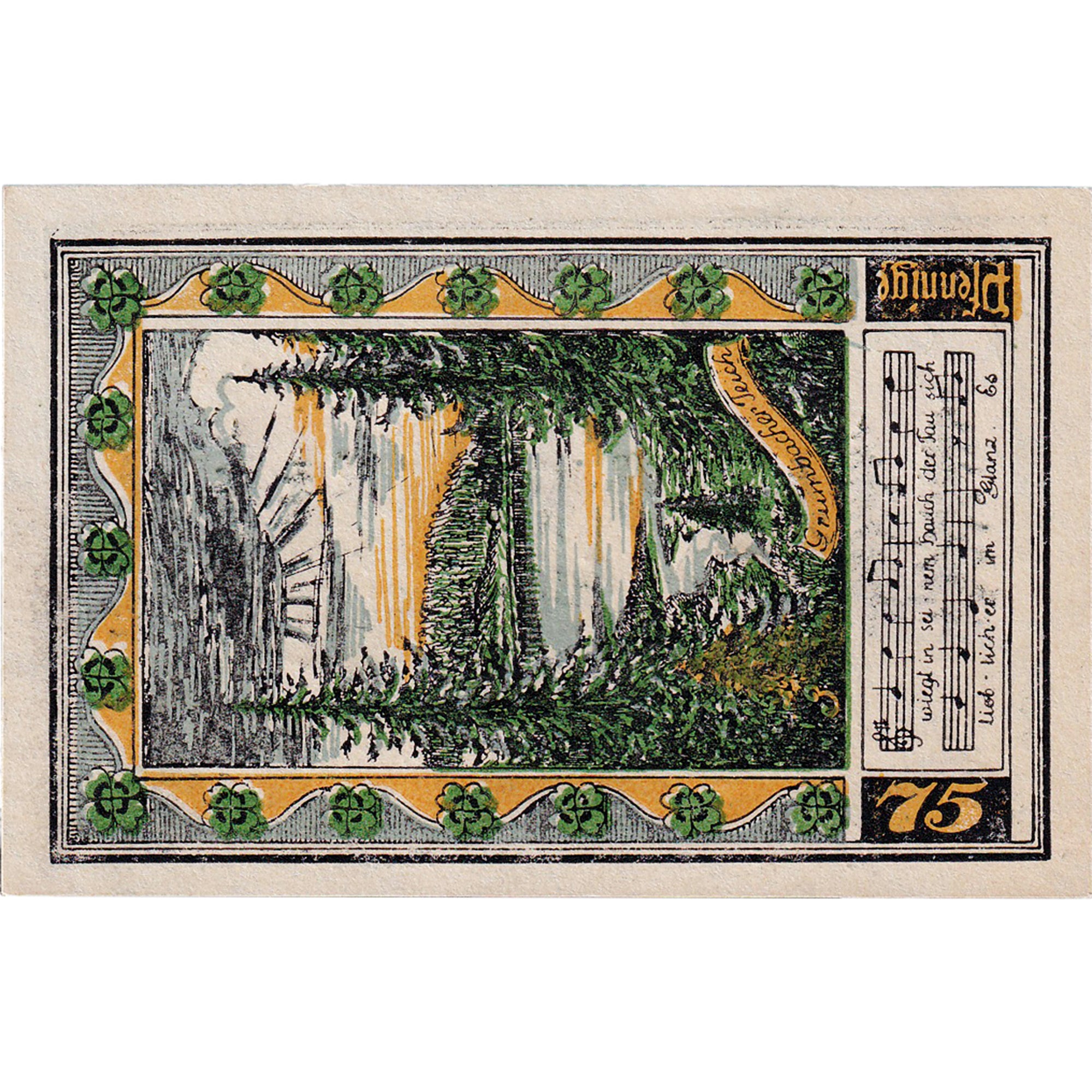 Banknot, Niemcy, Bockswiese, 75 Pfennig, Forêt 1922-10-01, UNC(63) Mehl:131.1