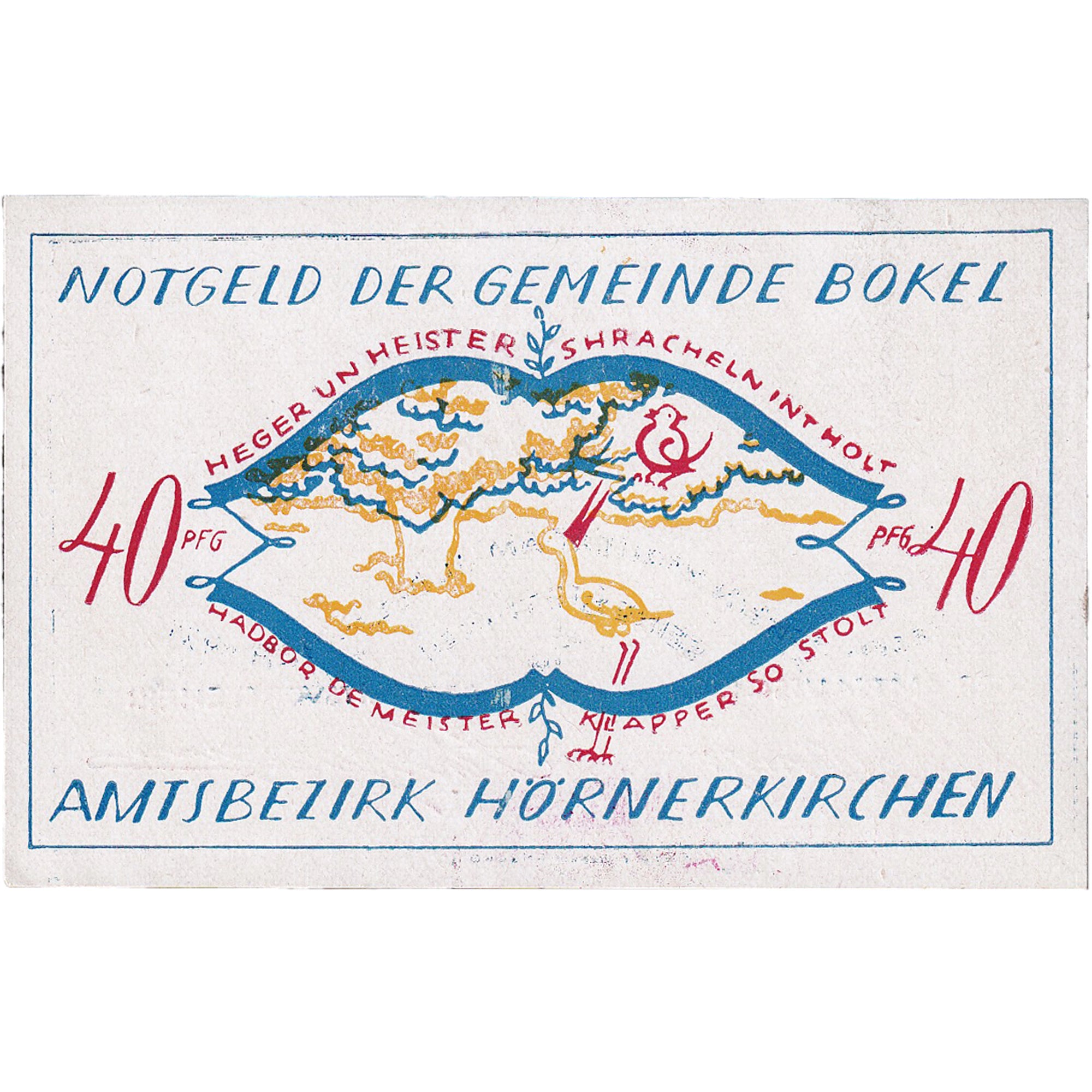 Banconote, Germania, Bokel, 40 Pfennig, arbre 1921-12-31, SPL Mehl:135.1a