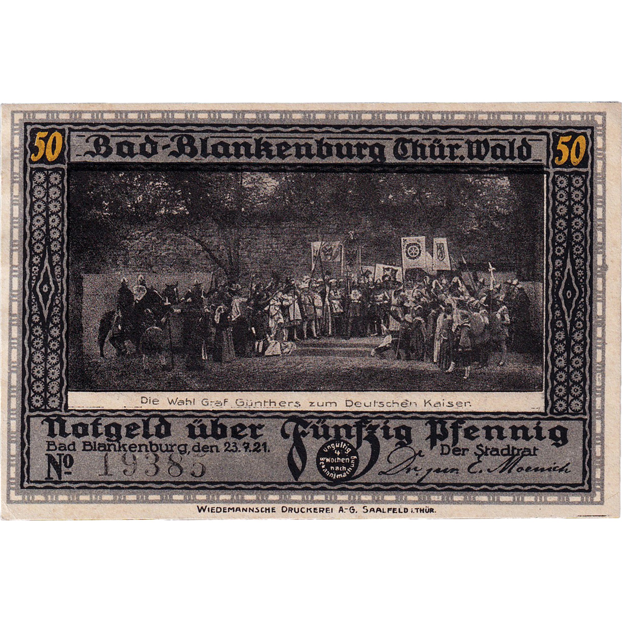 Banconote, Germania, Blankenburg, 50 Pfennig, personnage, 1921 SPL Mehl:113.1