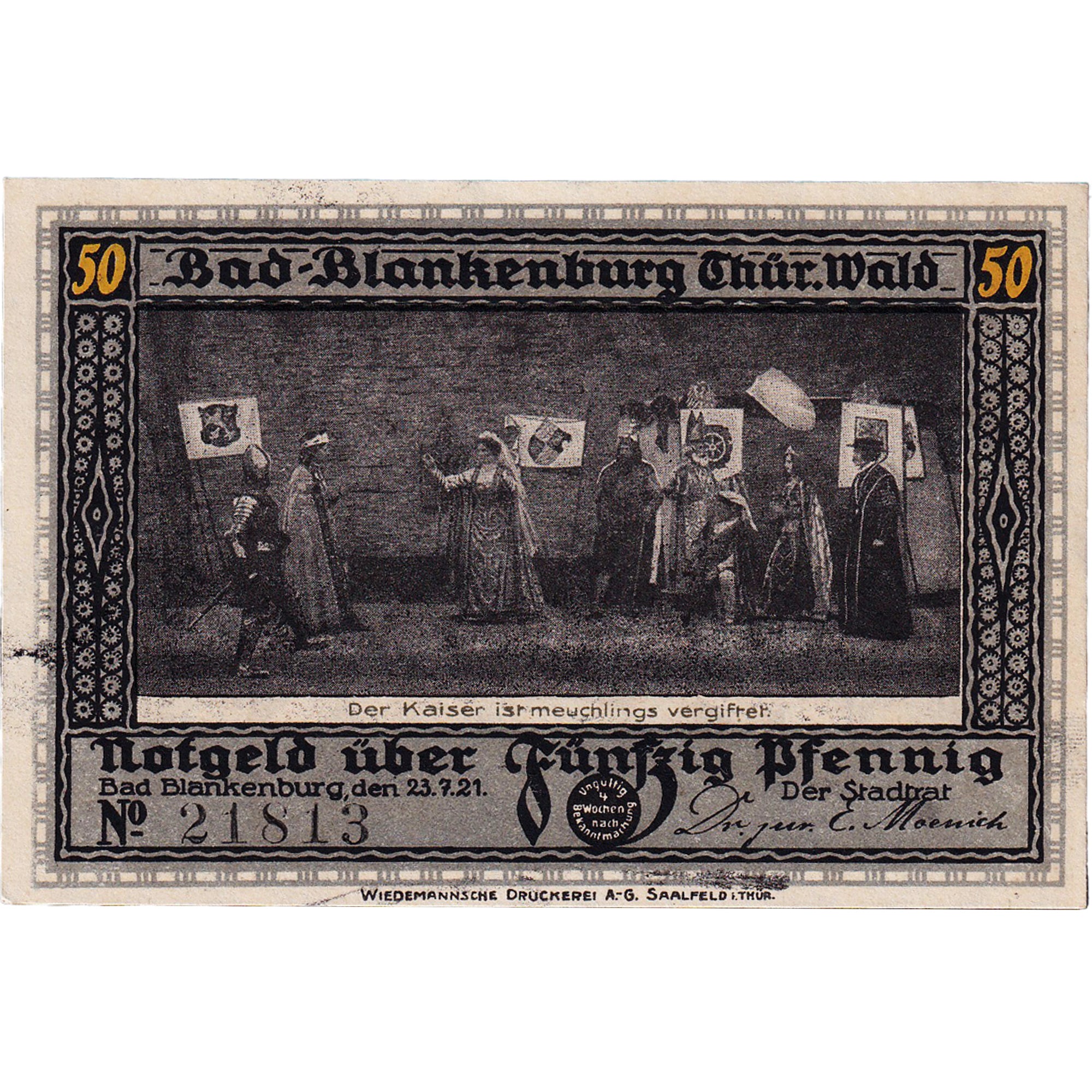 Banconote, Germania, Blankenburg, 50 Pfennig, roi, 1921 SPL Mehl:113.1