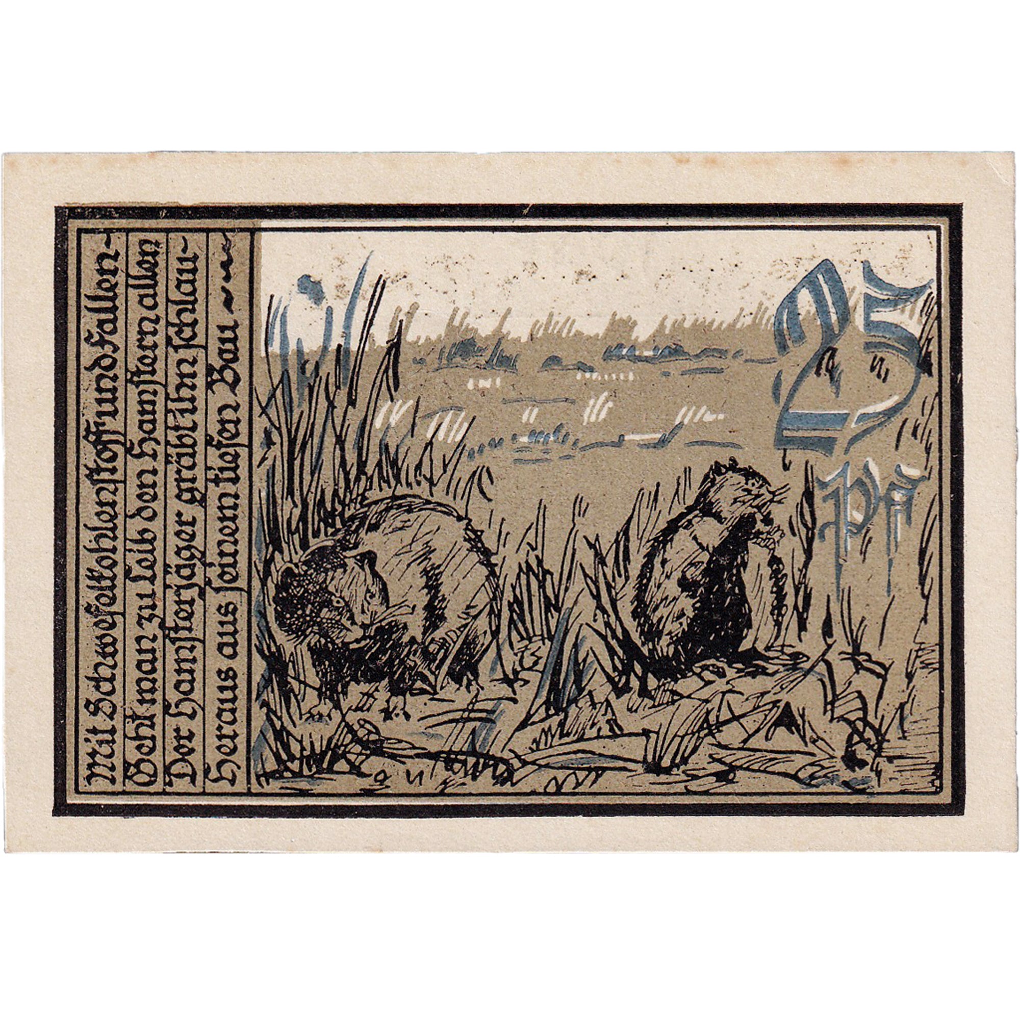 Banknot, Niemcy, Aschersleben, 25 Pfennig, Animaux 1921-12-01, UNC(63) Mehl:50.6