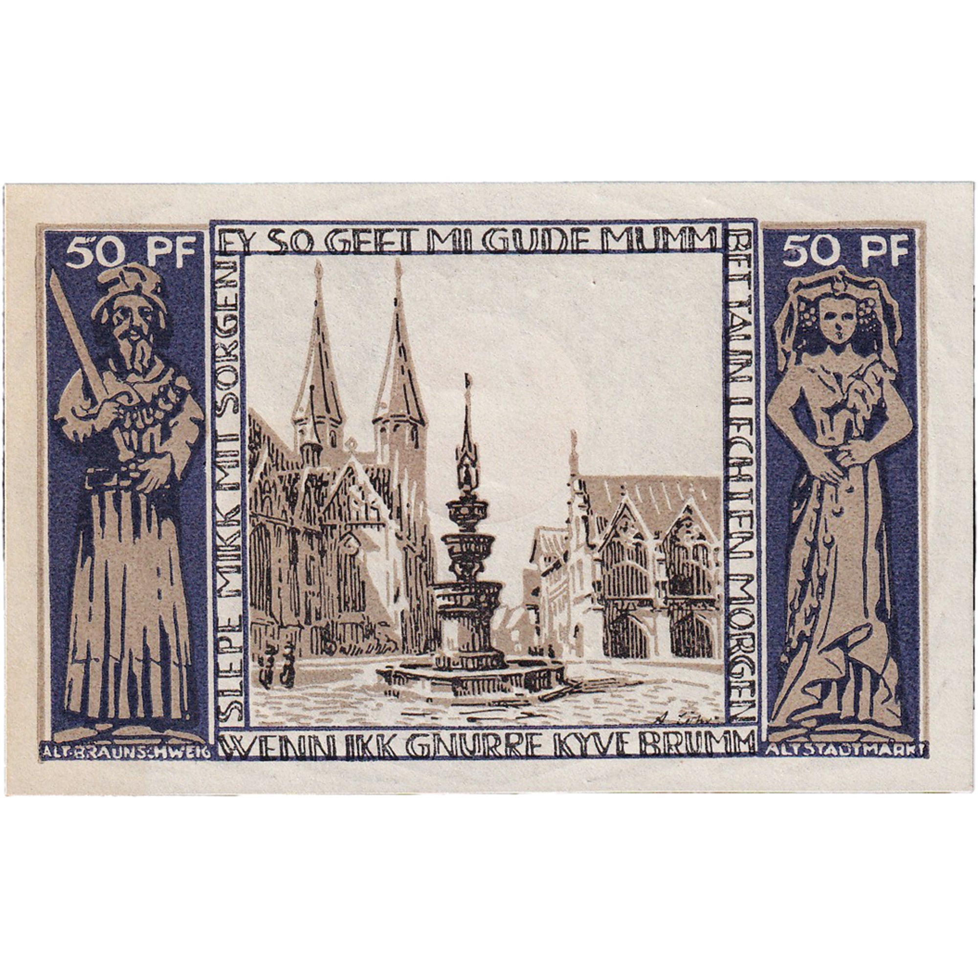 Banconote, Germania, Braunschweig, 50 Pfennig, Eglise, 1923 SPL Mehl:155.3a