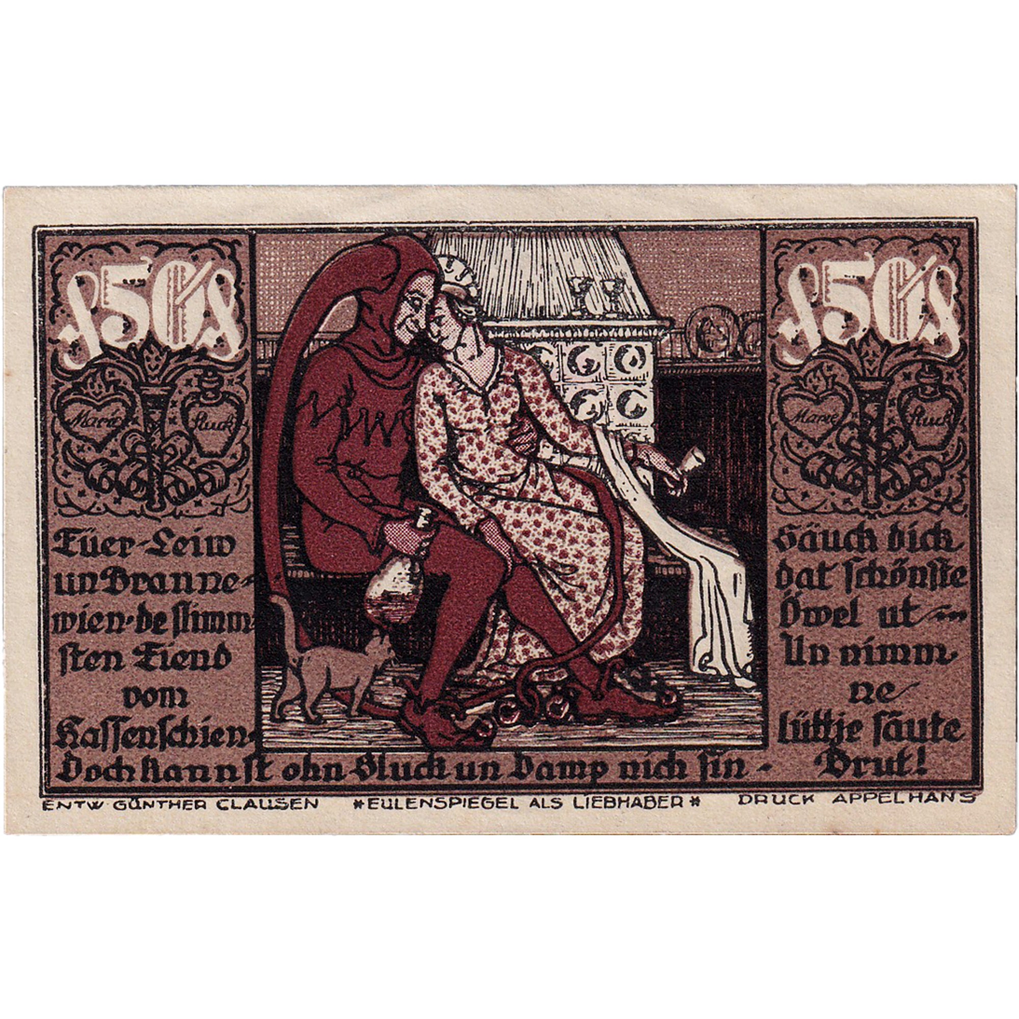 Banknot, Niemcy, Braunschweig, 50 Pfennig, personnage, 1923 SPL Mehl:155.3a