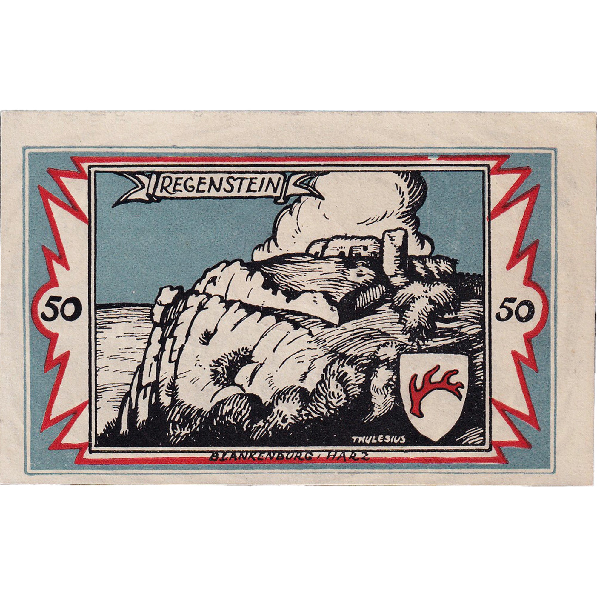 Banknot, Niemcy, Braunschweig, 50 Pfennig, ruine, 1923 UNC(63) Mehl:155.3a