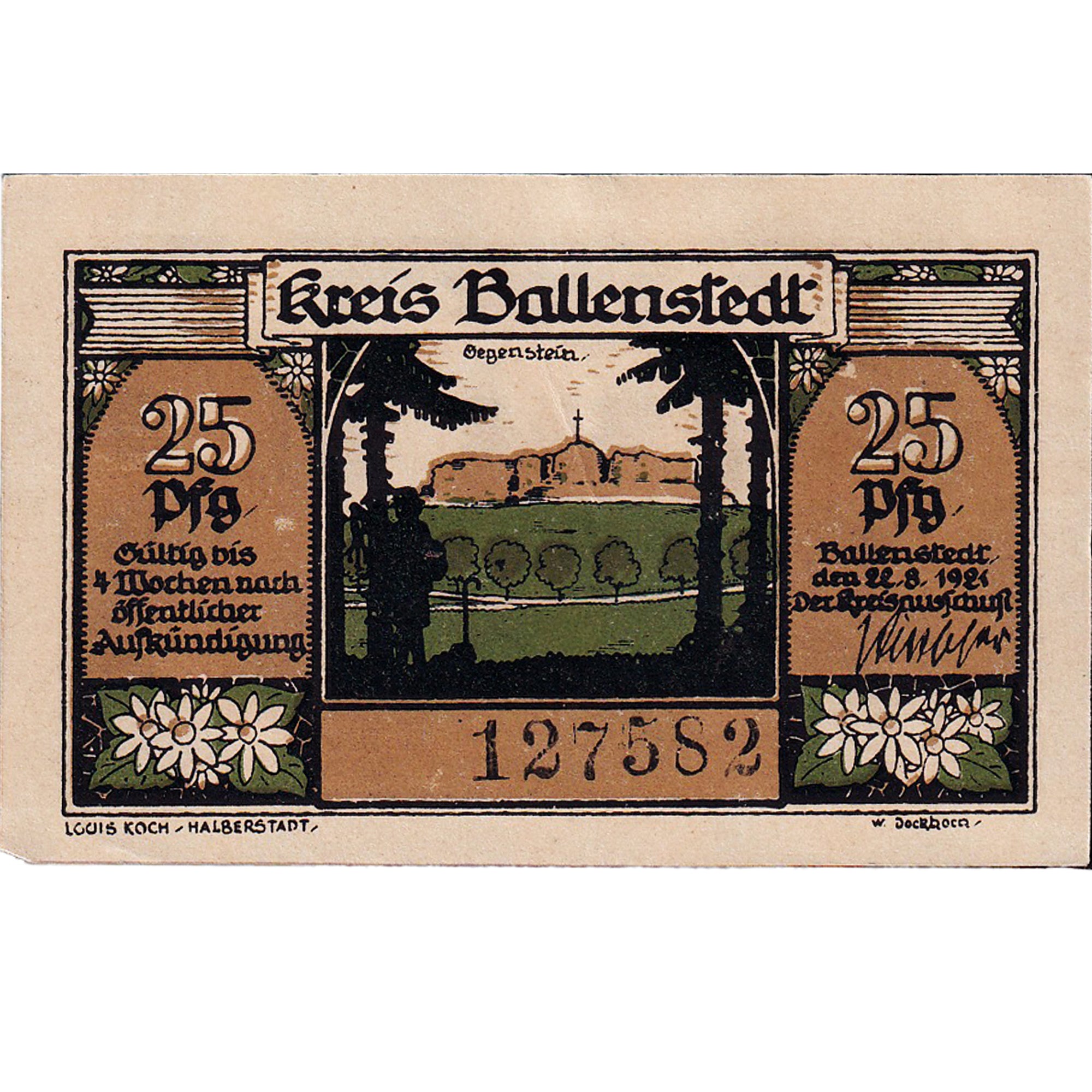 Banconote, Germania, Ballenstedt, 25 Pfennig, village, 1921 SPL Mehl:60.1a