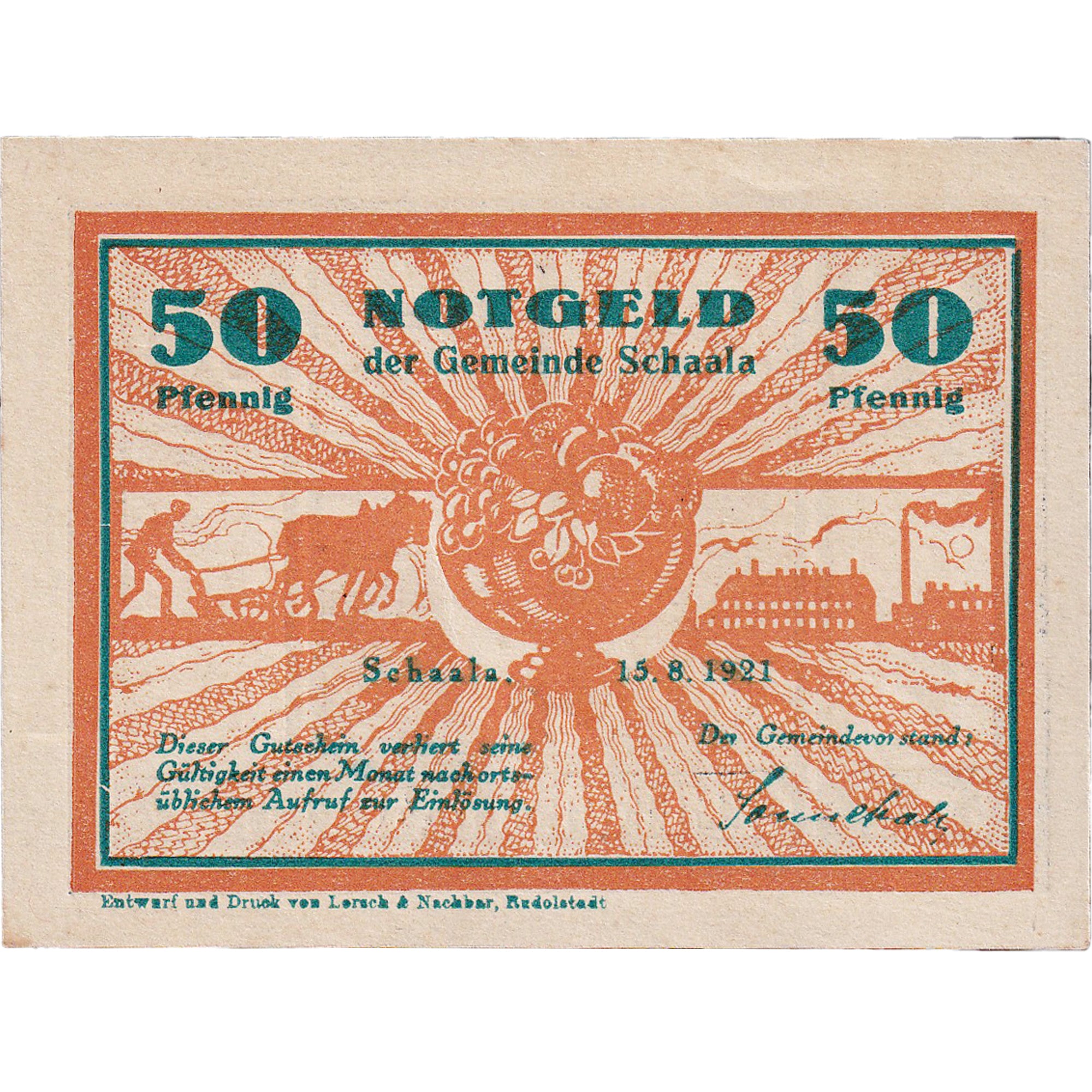 Banconote, Germania, Schaala, 50 Pfennig, Eglise 1921-08-15, SPL Mehl:1170.1
