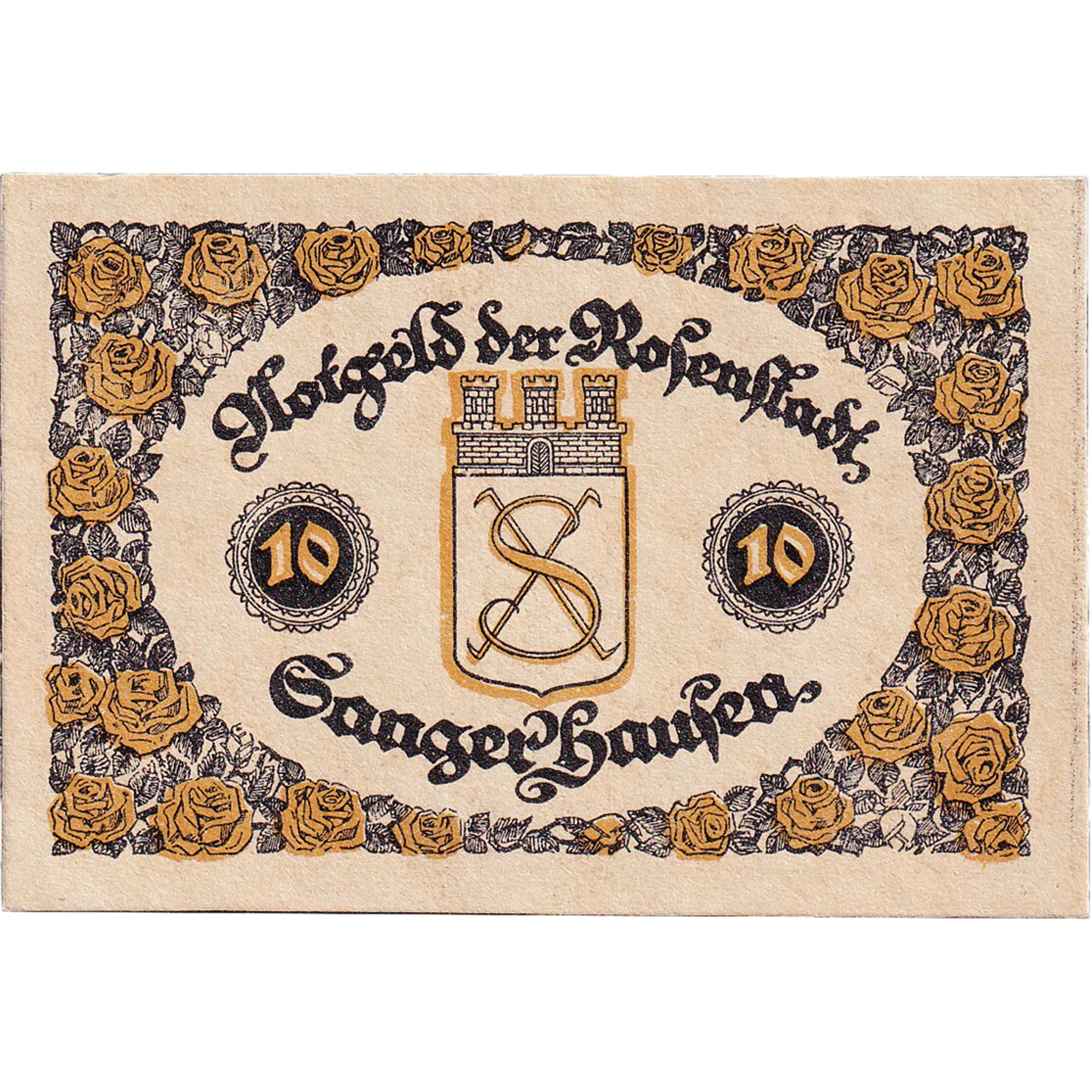Banconote, Germania, Sangerhausen, 10 Pfennig, manoir, 1921 SPL Mehl:1163.1a