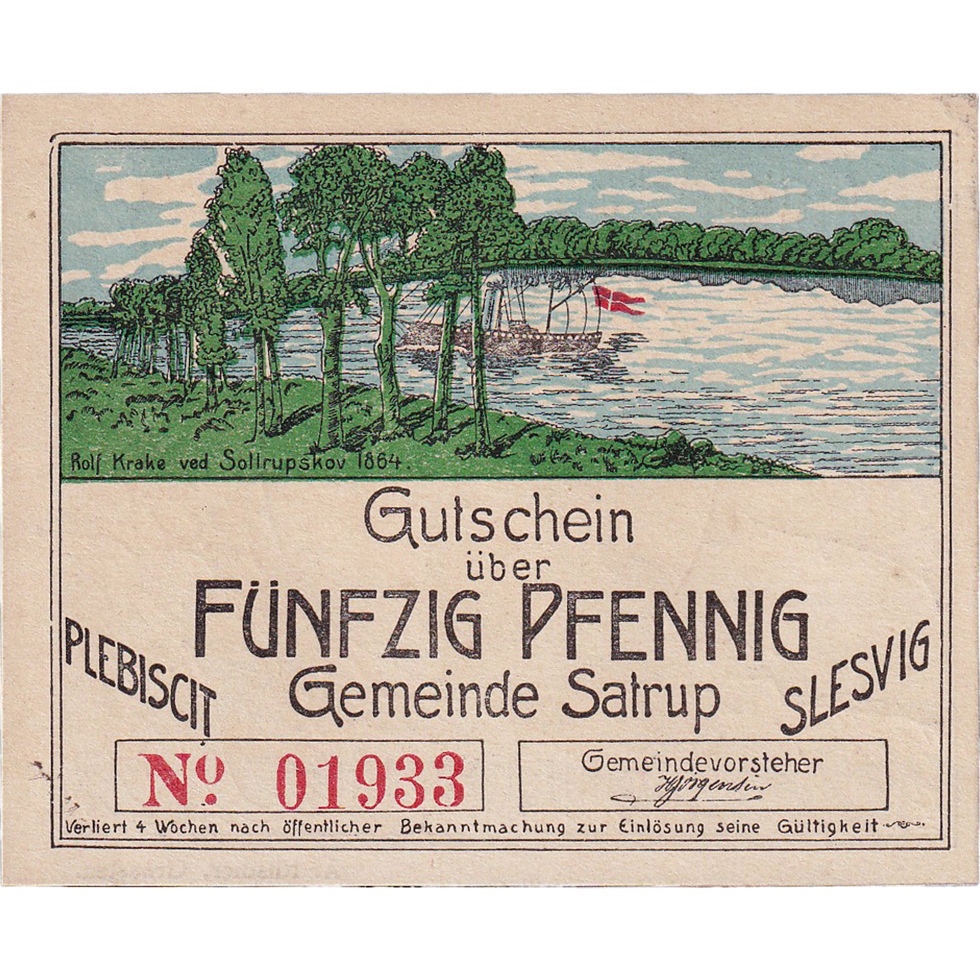 Banknote, Germany, Satrup, 50 Pfennig, fleuve, 1920, UNC(63), Mehl:1168.2d