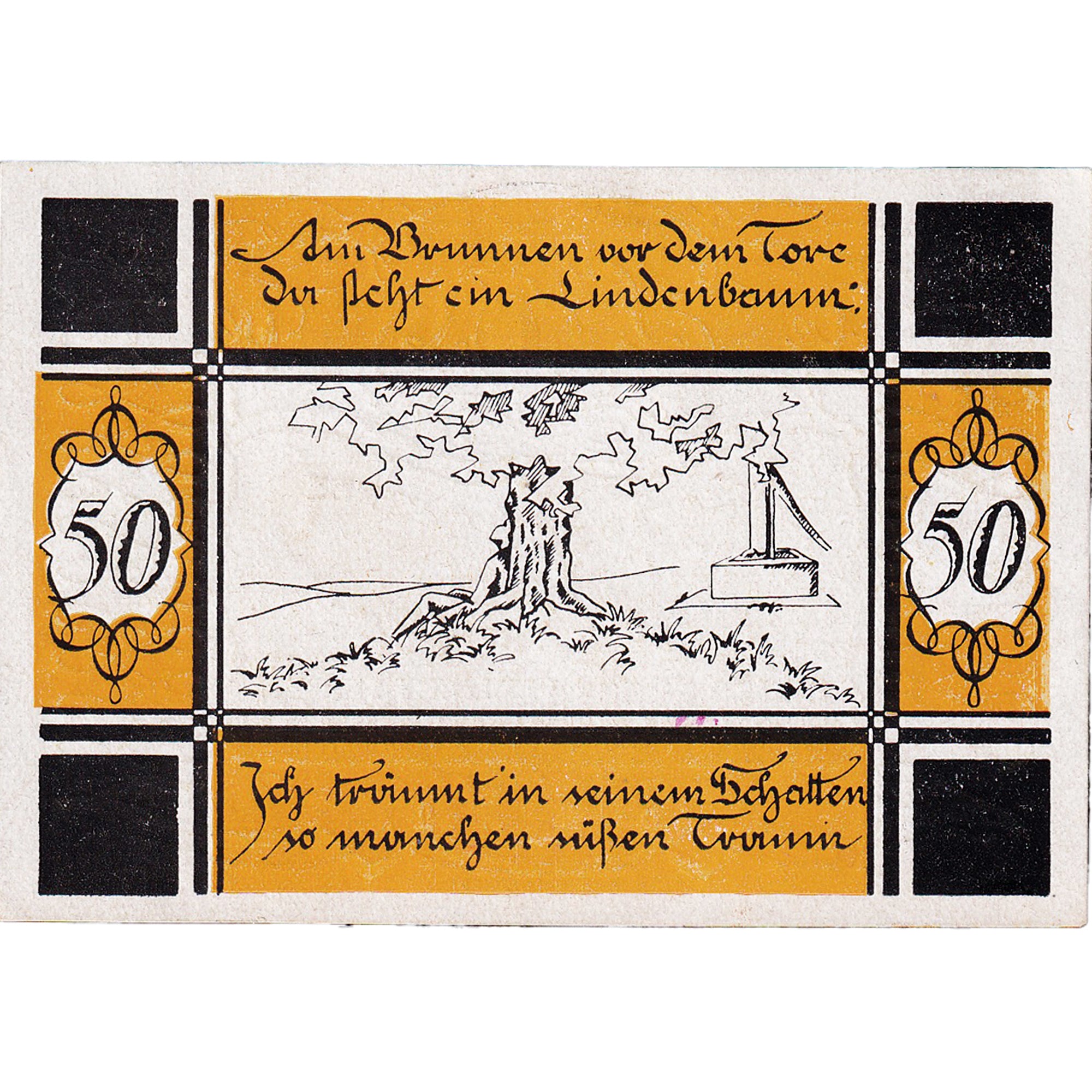 Banknot, Niemcy, Bilsen, 50 Pfennig, jardin 1921-12-31, UNC(63) Mehl:105.1