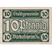 Banconote, Germania, Bischofsheim, 10 Pfennig, château, 1921, SPL, Mehl:107.1