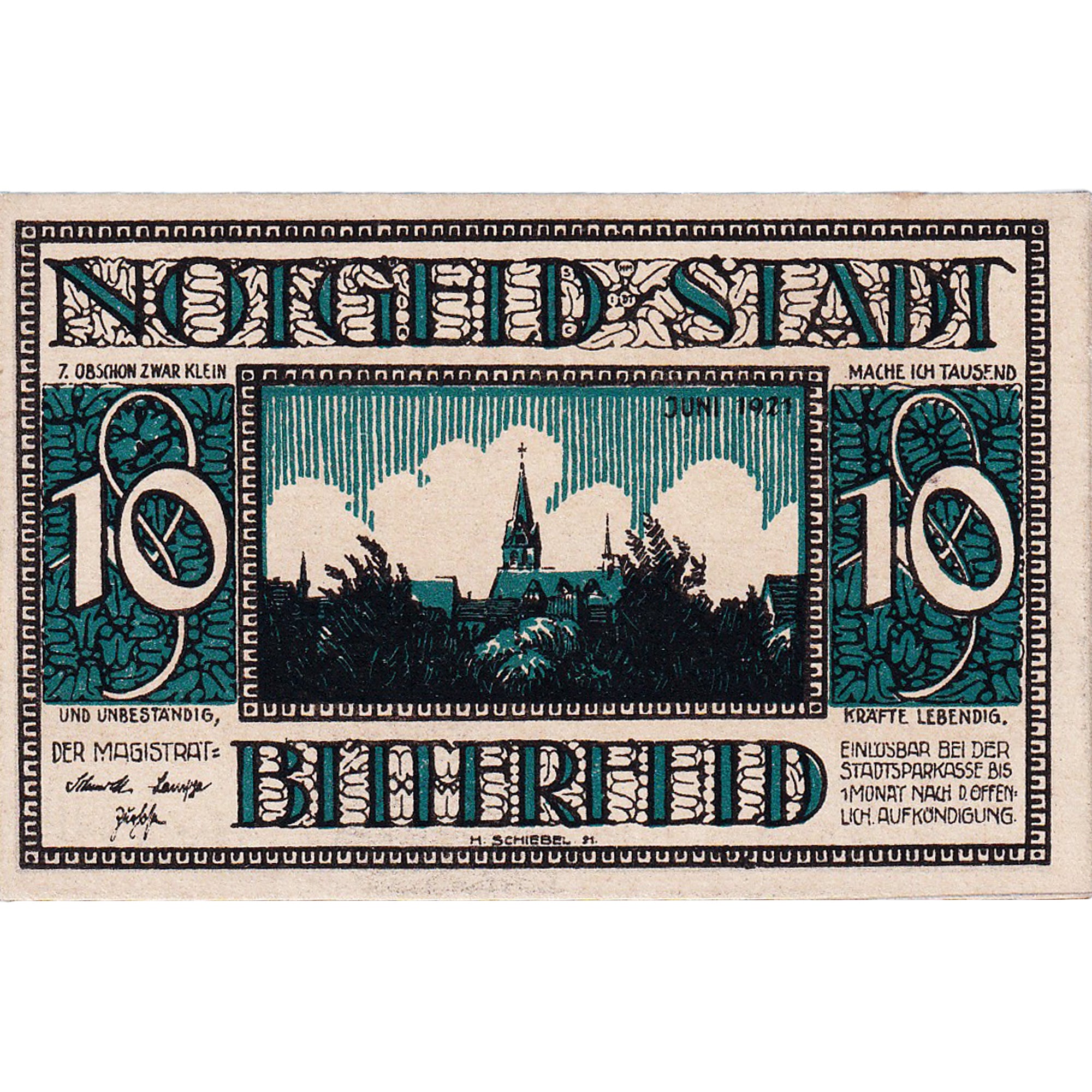 Banconote, Germania, Bitterfeld, 10 Pfennig, ferme, 1921, SPL, Mehl:111.1