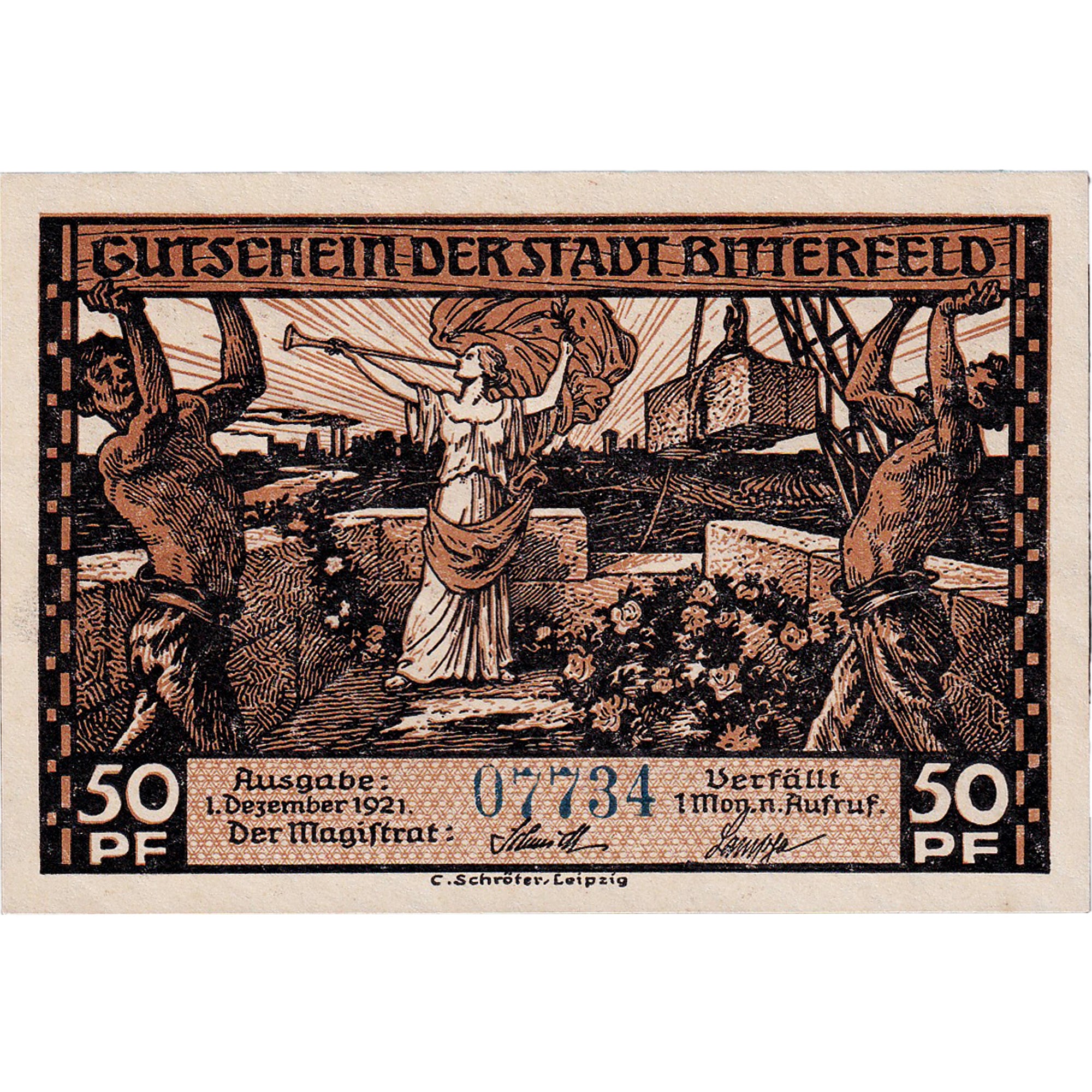 Billet, Allemagne, Bitterfeld, 50 Pfennig, Usine, 1921 SPL Mehl:111.3