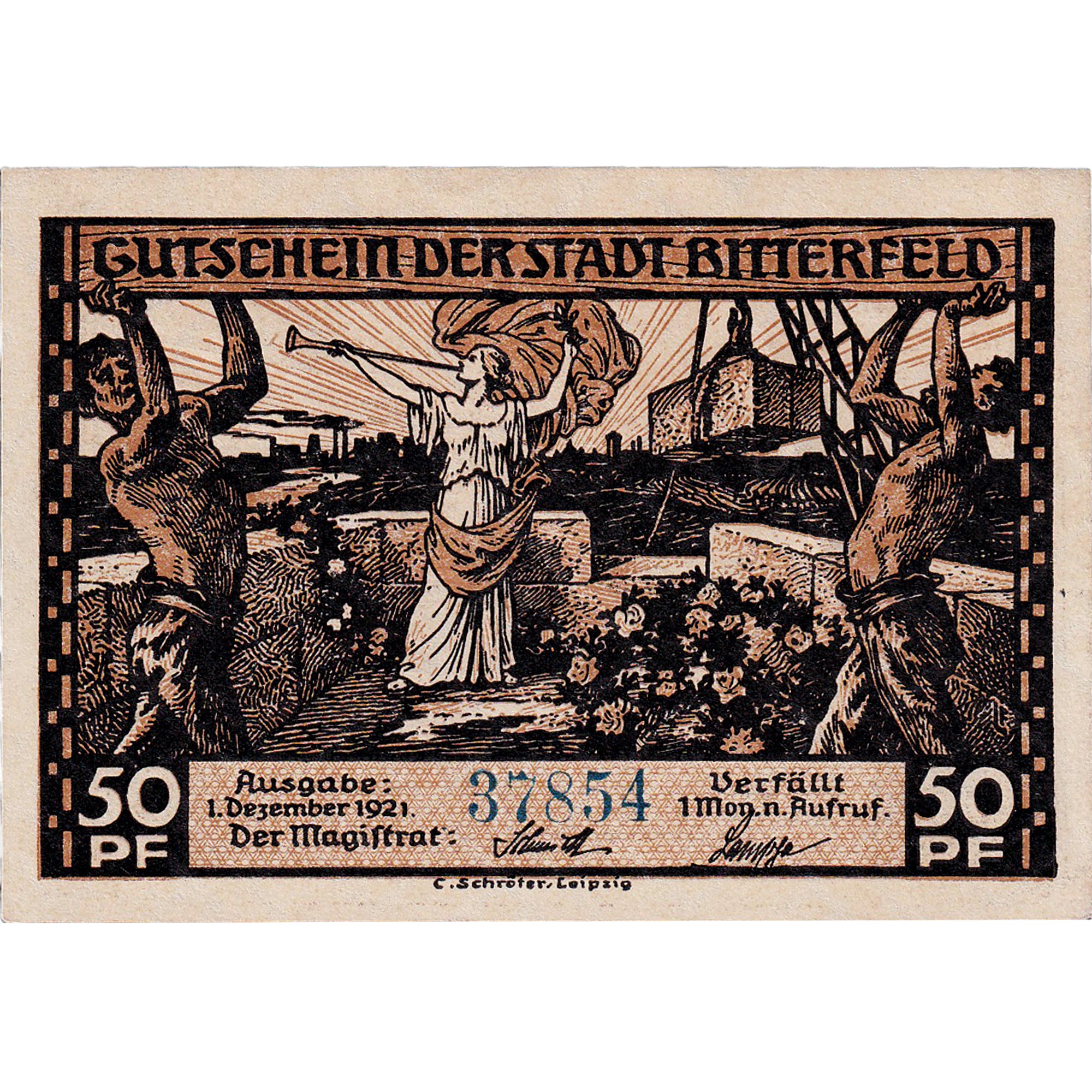 Banconote, Germania, Bitterfeld, 50 Pfennig, presse, 1921, SPL, Mehl:111.3