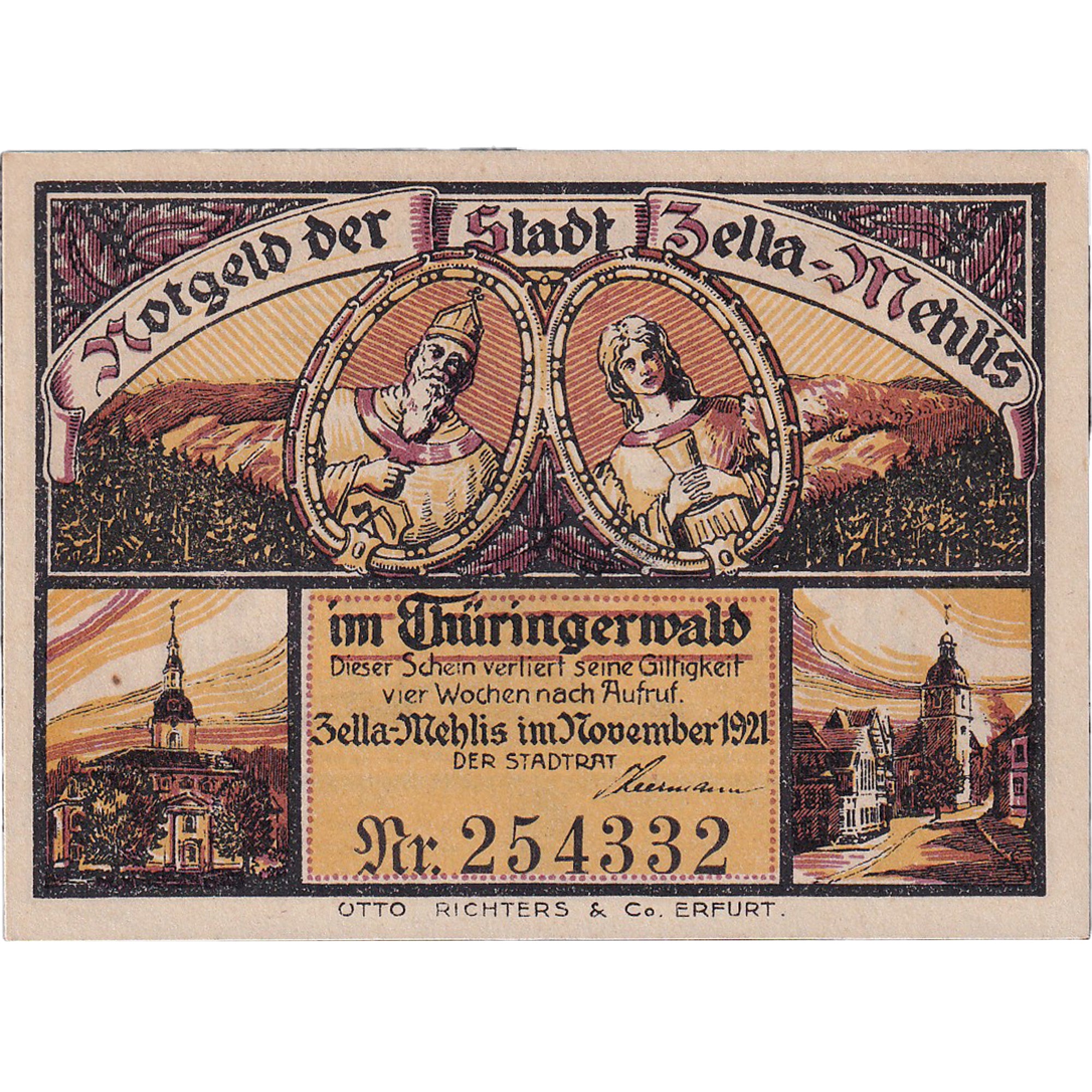 Banknot, Niemcy, Zella-Mehlis, 50 Pfennig, roi, 1921, UNC(63), Mehl:1468.1