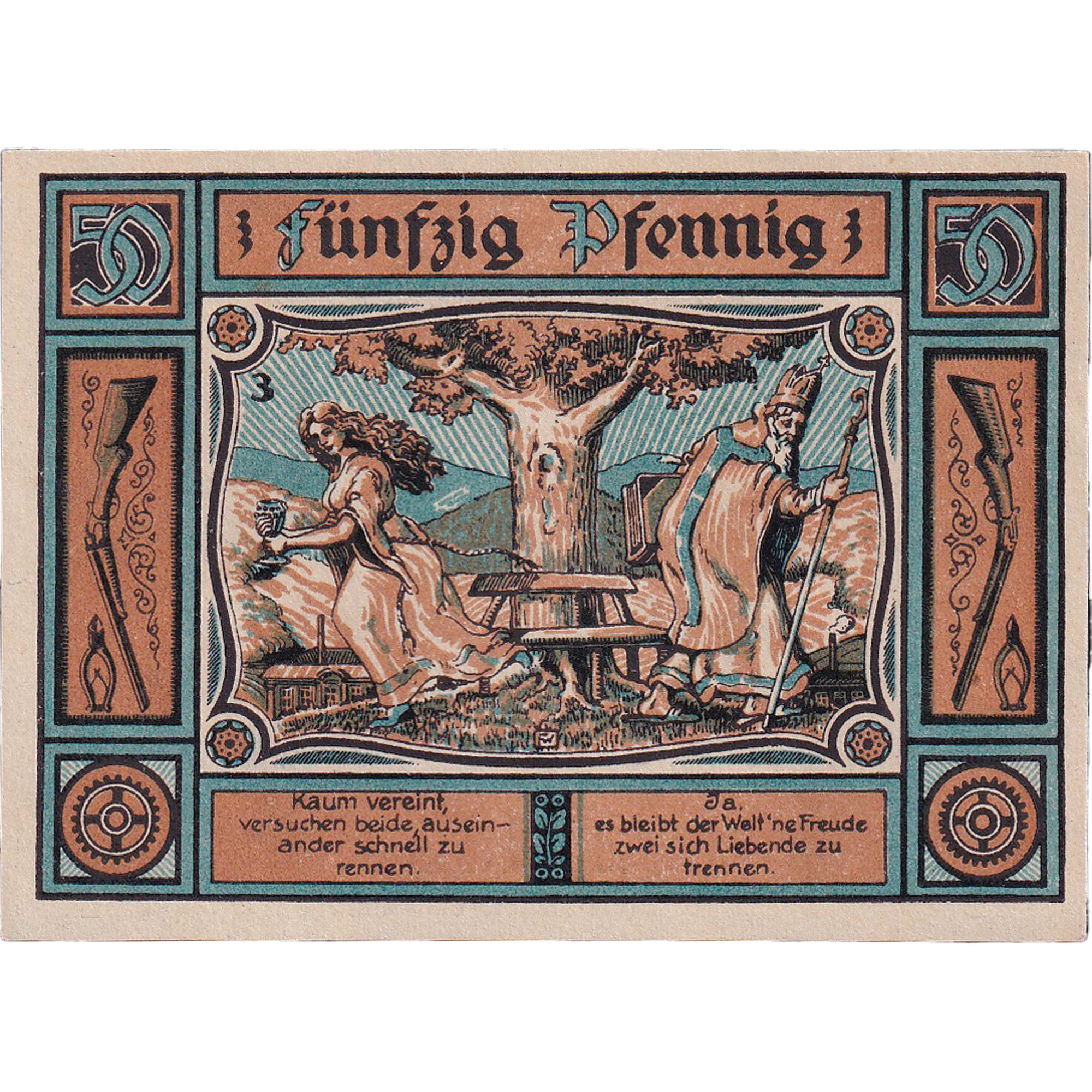 Banknot, Niemcy, Zella-Mehlis, 50 Pfennig, roi, 1921, UNC(63), Mehl:1468.1