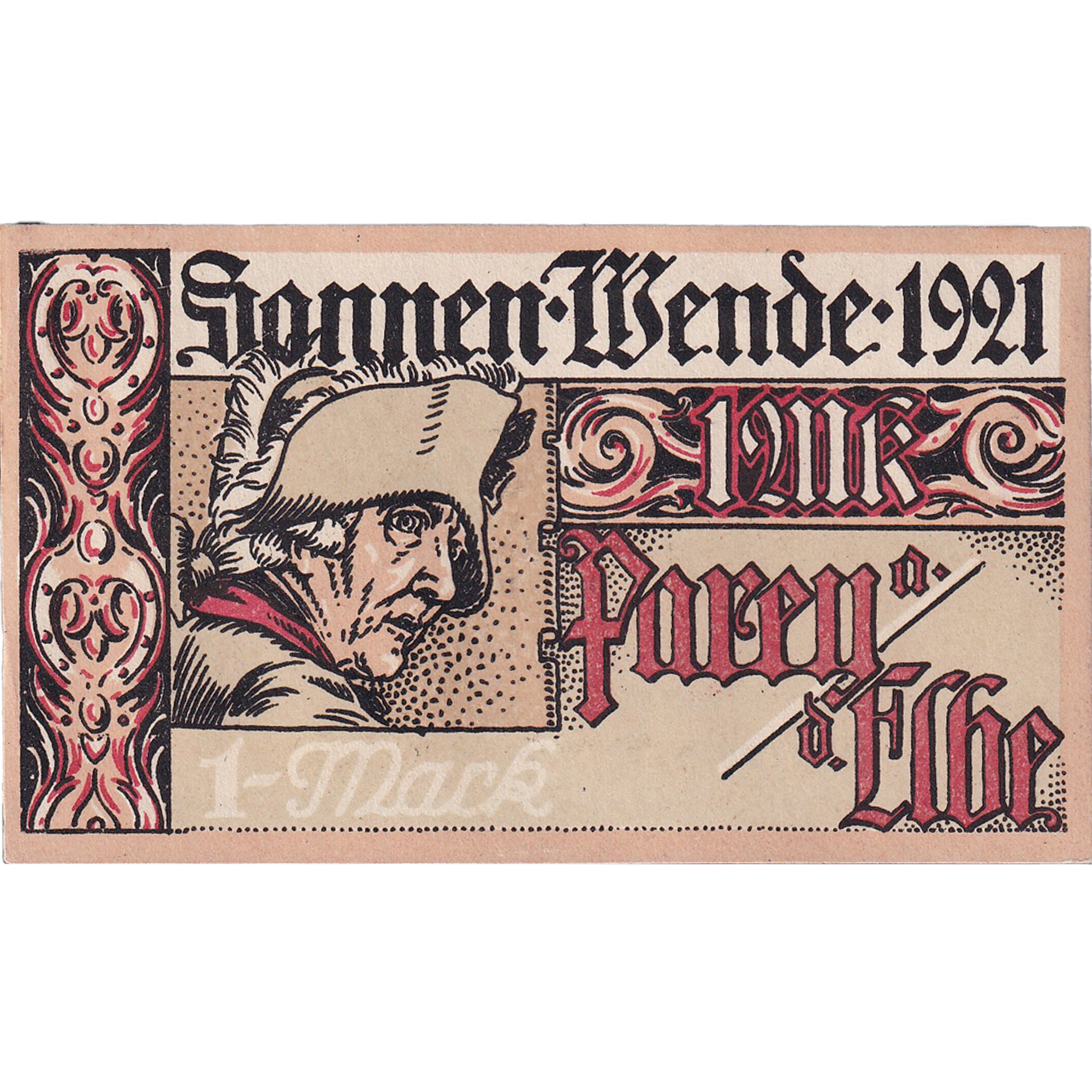 Banconote, Germania, Sonnen, 1 Mark, portrait 1922-04-01, SPL Mehl:1047.5