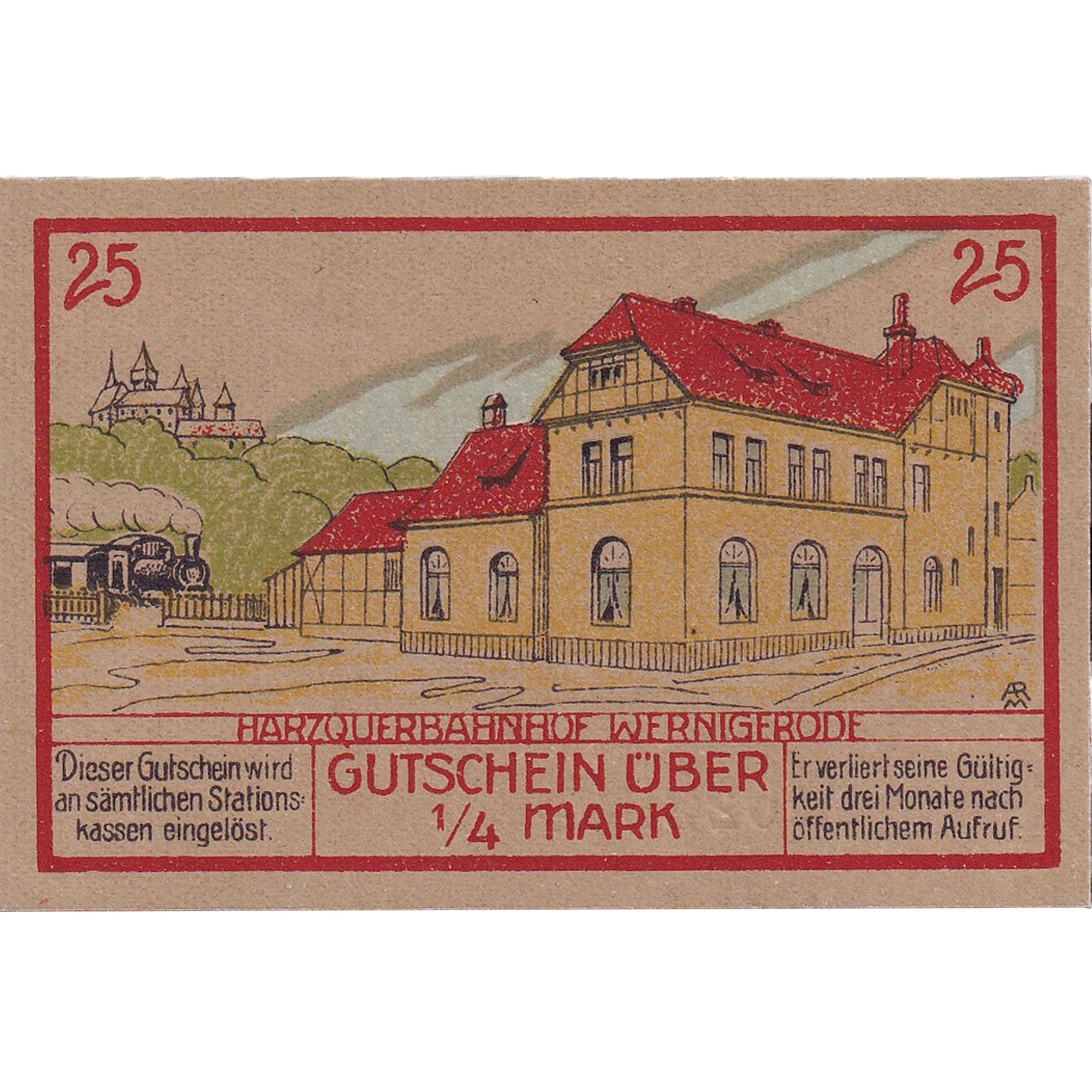Banconote, Germania, Wernigerode, 25 Pfennig, Maison 1921-03-01, SPL Mehl:1406.1