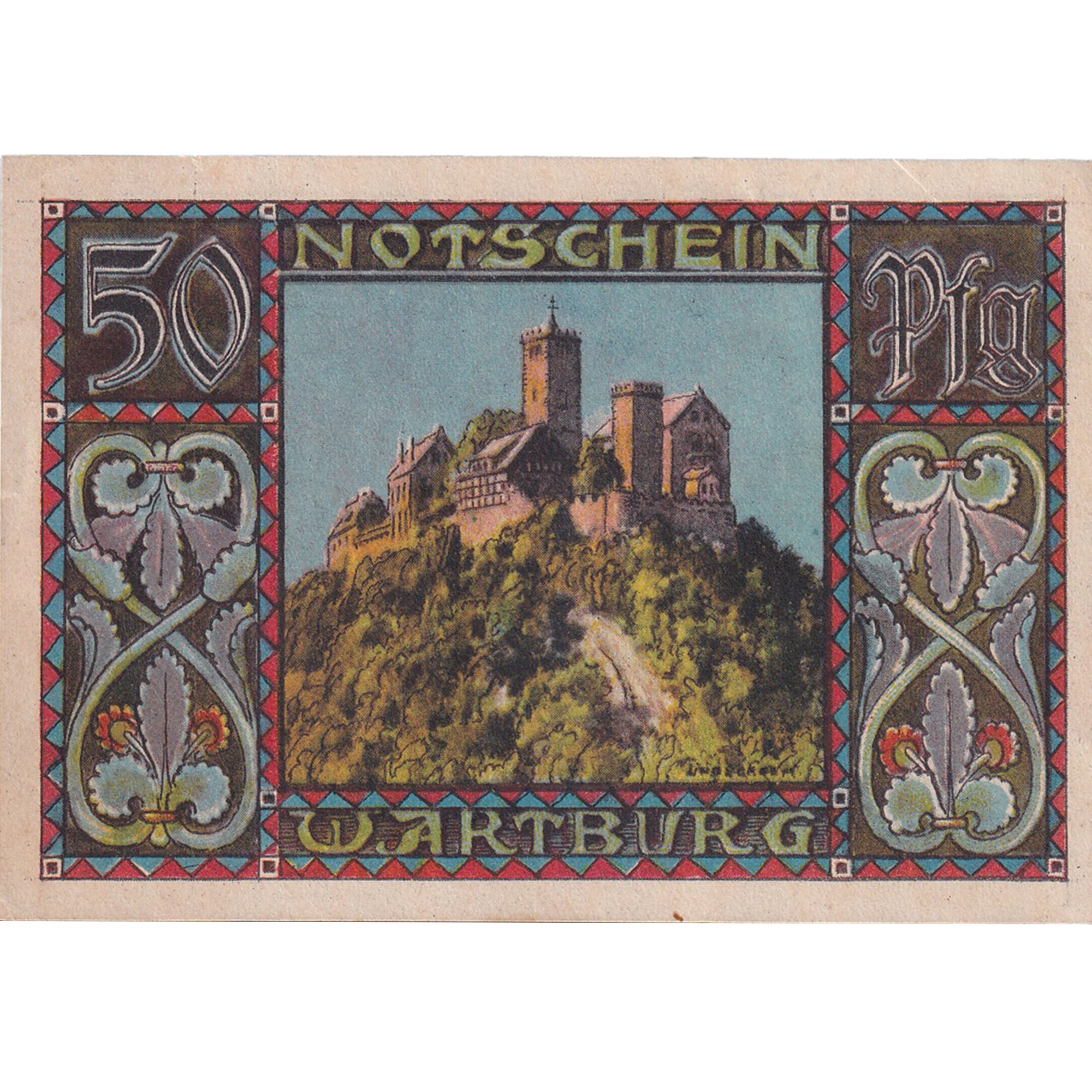 Banknot, Niemcy, Eisenach, 50 Pfennig, calendrier, 1921, UNC(63), Mehl:319.1