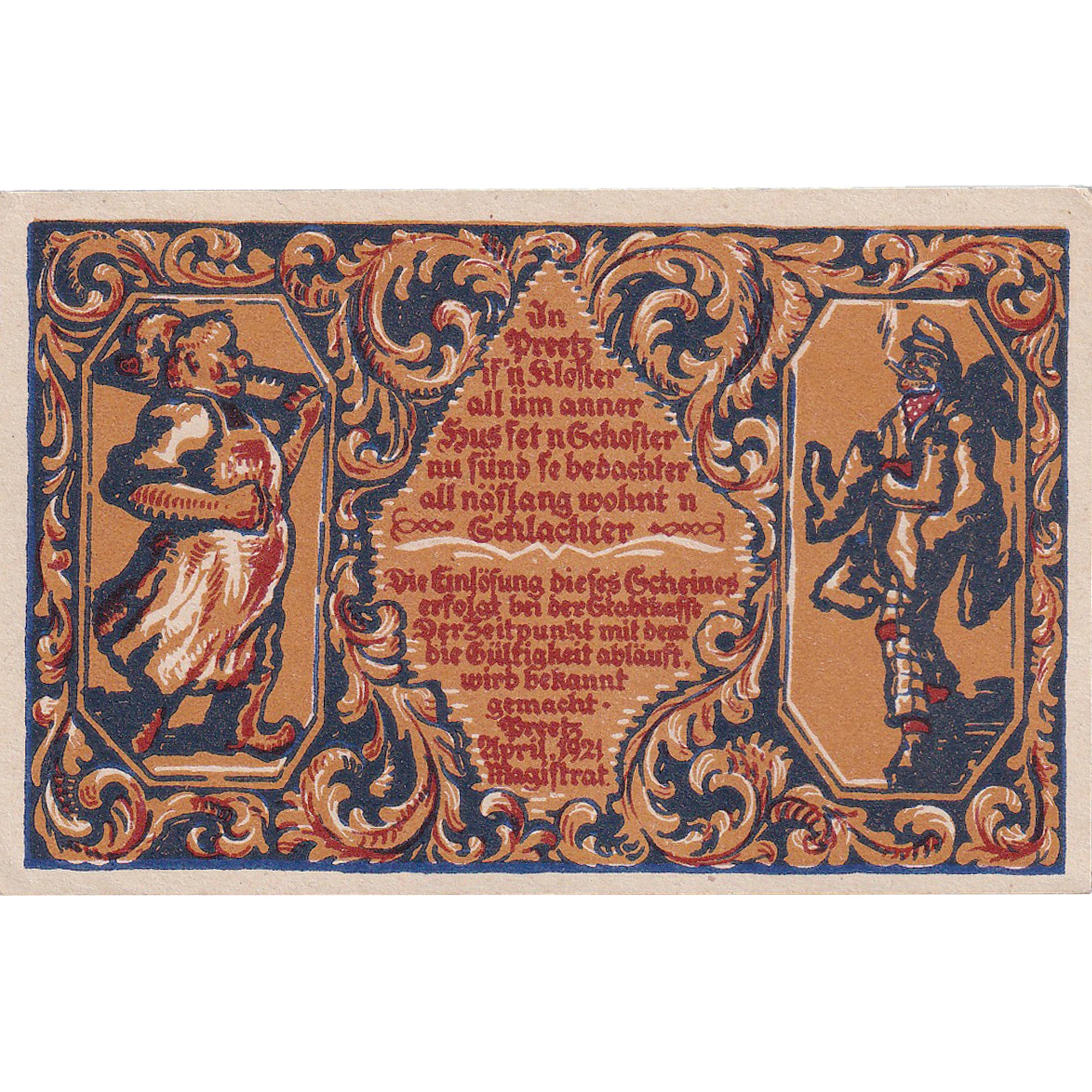 Nota, Alemanha, Preetz, 50 Pfennig, Blason, 1921, UNC(63), Mehl:1071.2