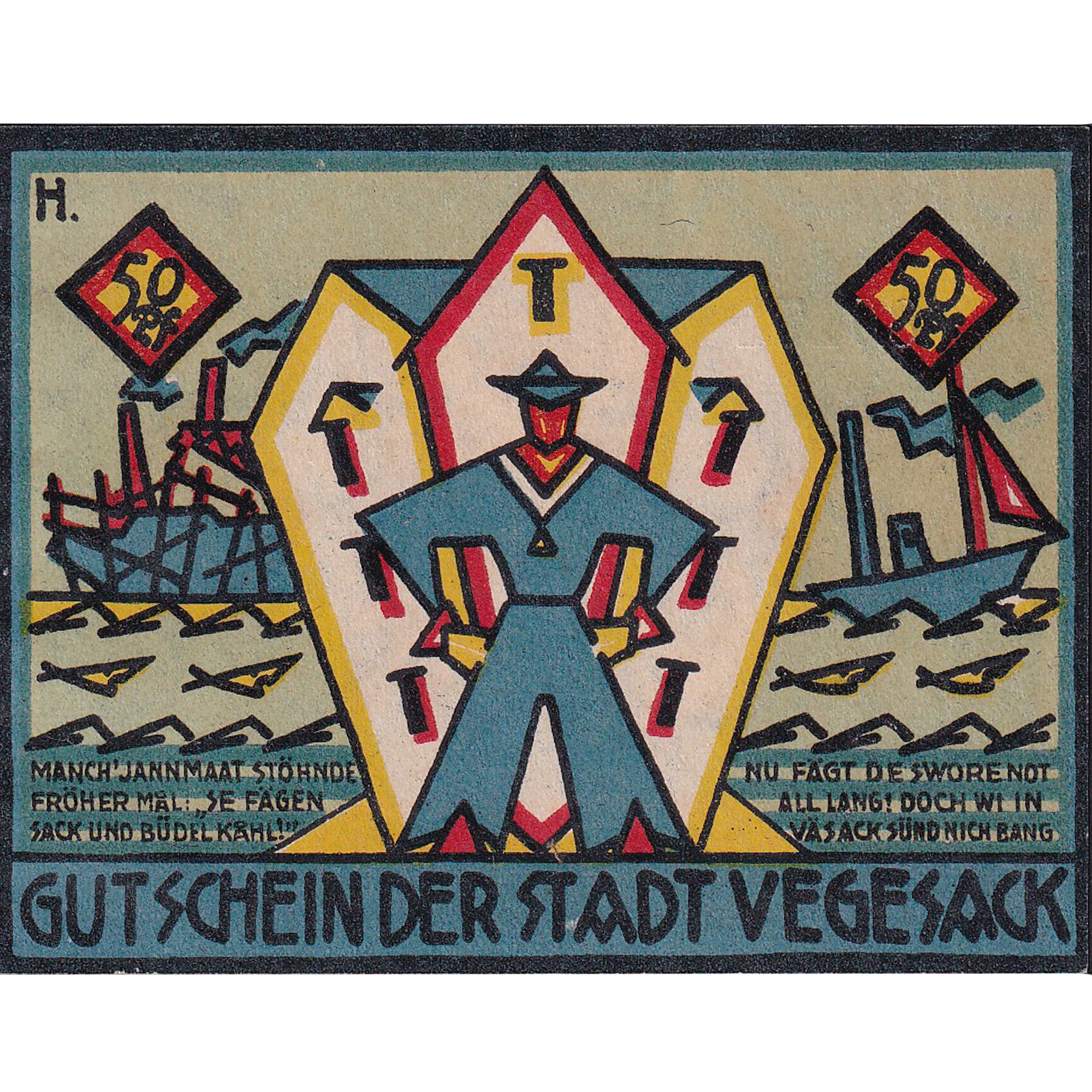 Banconote, Germania, Vegesack, 50 Pfennig, marin, 1921 SPL Mehl:1059.1a