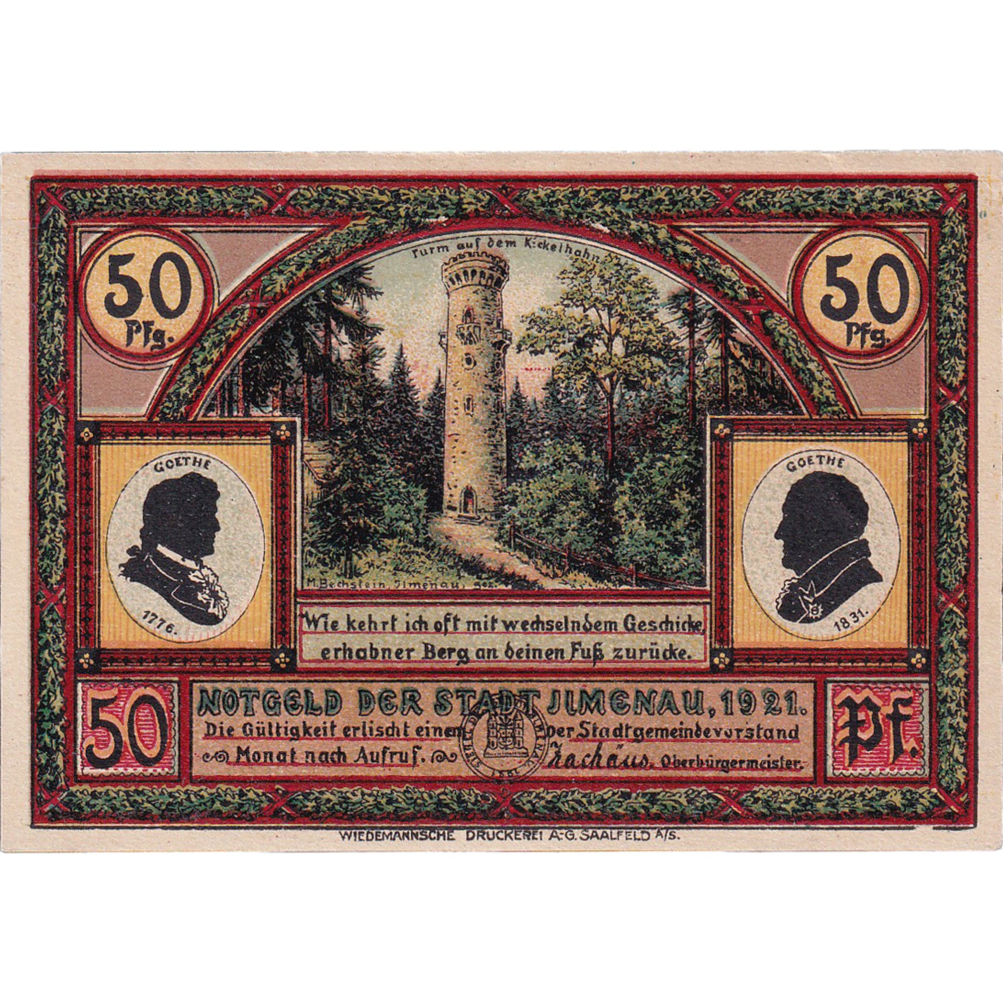 Banconote, Germania, ilmenau, 50 Pfennig, place, 1921, SPL, Mehl:643.3