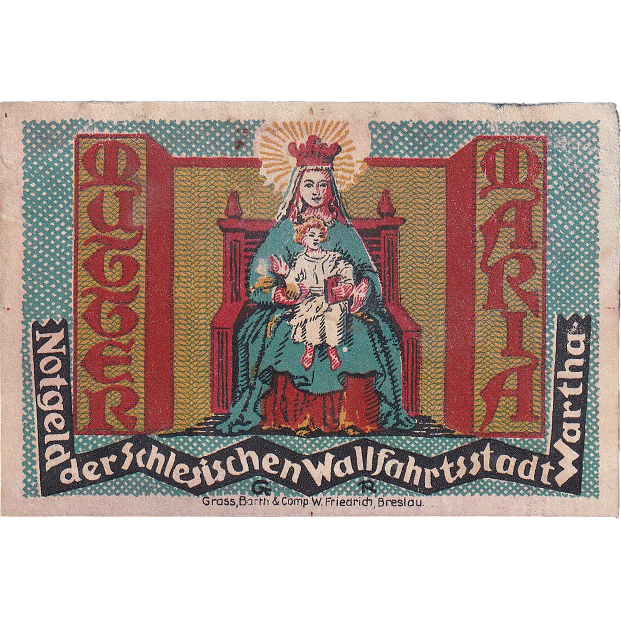 Banknot, Niemcy, Wartha, 50 Pfennig, paysage 1921-07-05, VF(20-25) Mehl:1381.1