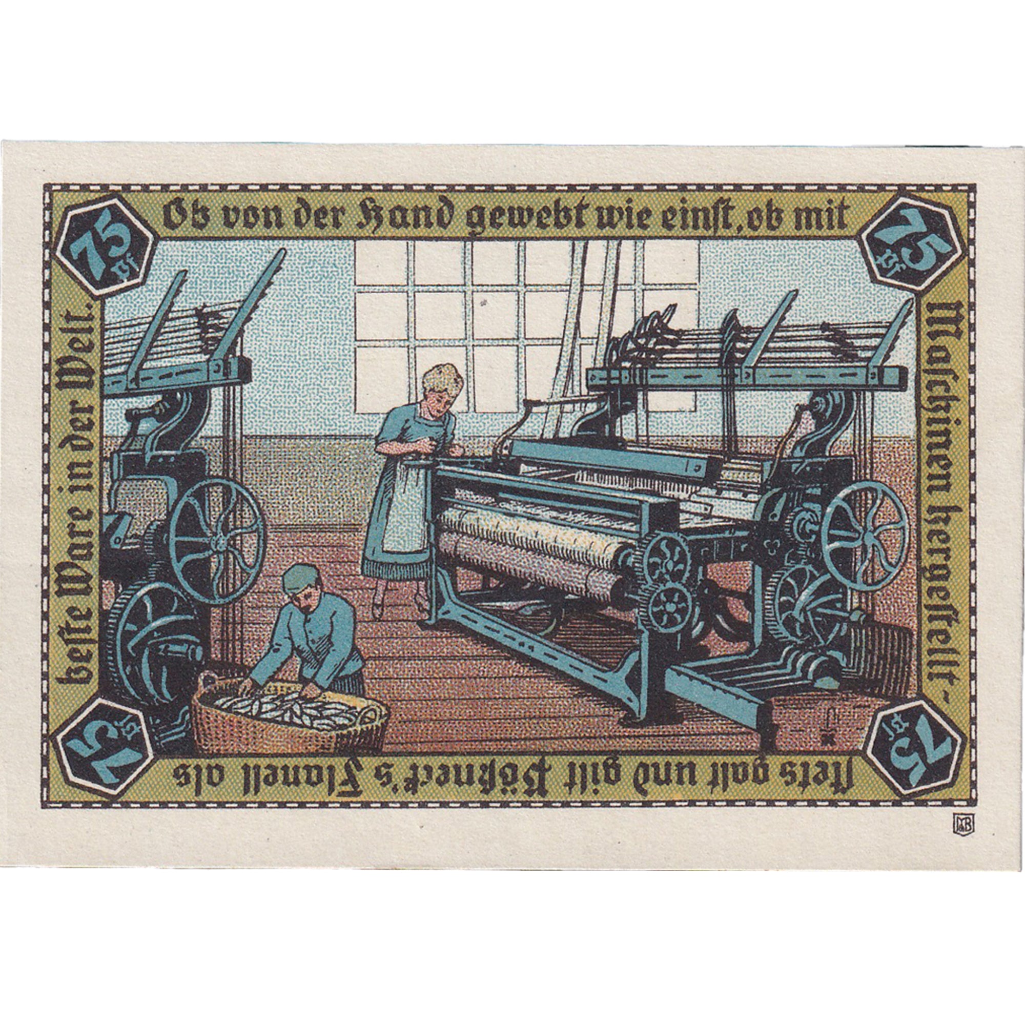 Banknot, Niemcy, Possneck, 75 Pfennig, machine, 1921, UNC(65-70), Mehl:1066.6