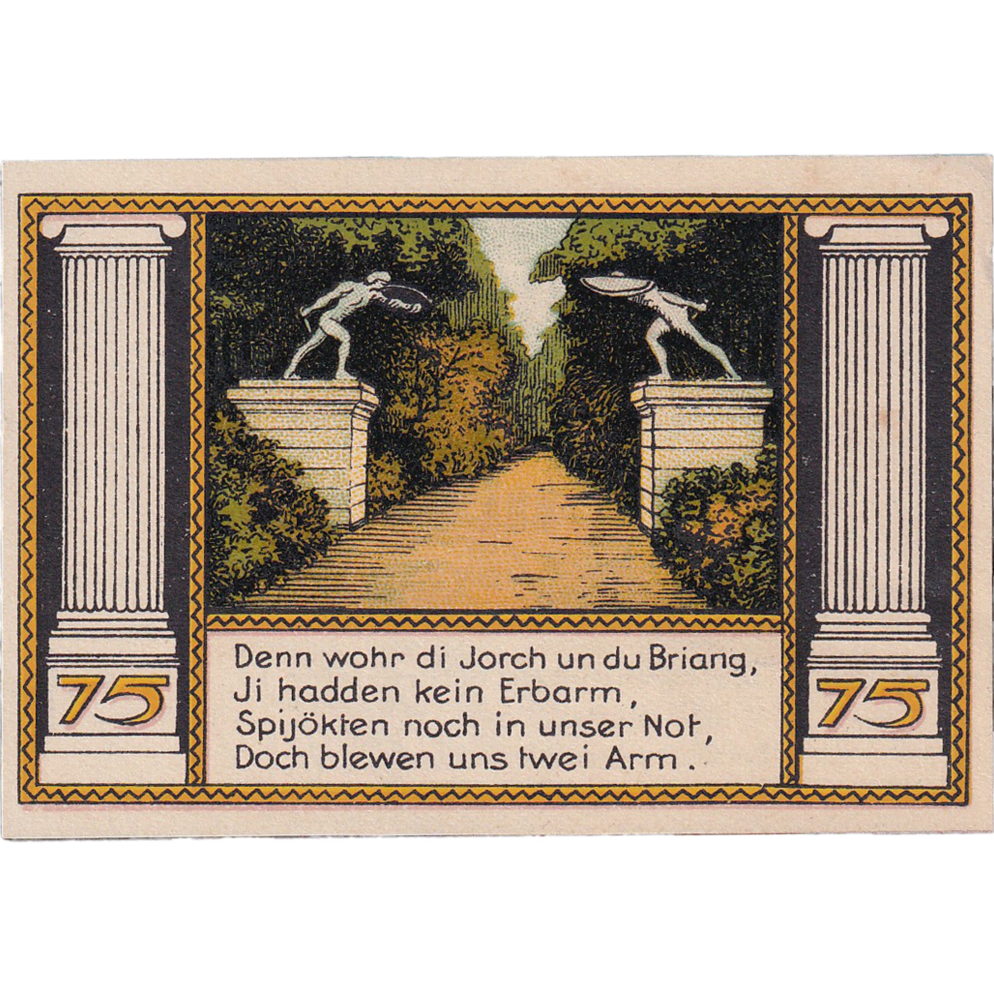 Geldschein, Deutschland, Putbus, 75 Pfennig, entrée, 1922 UNZ- Mehl:1081.1