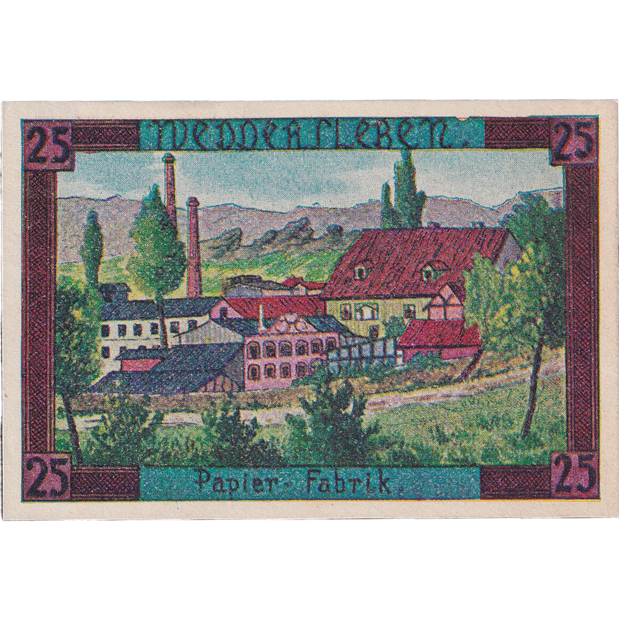 Banconote, Germania, Weddersleben, 25 Pfennig, Usine, 1921, SPL Mehl:1386.2a