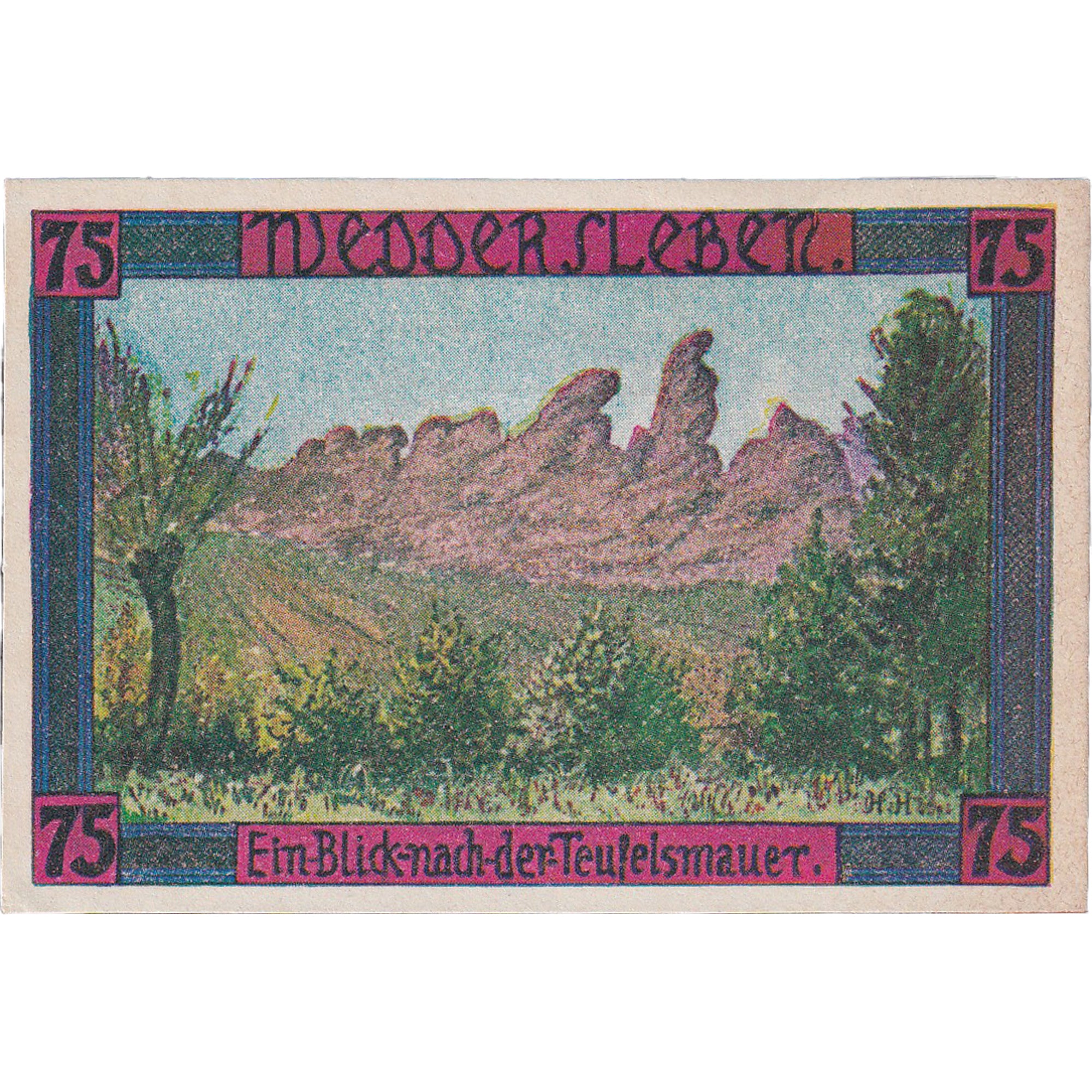 Geldschein, Deutschland, Weddersleben 75 Pfennig montagne 1921 UNZ- Mehl:1386.2a