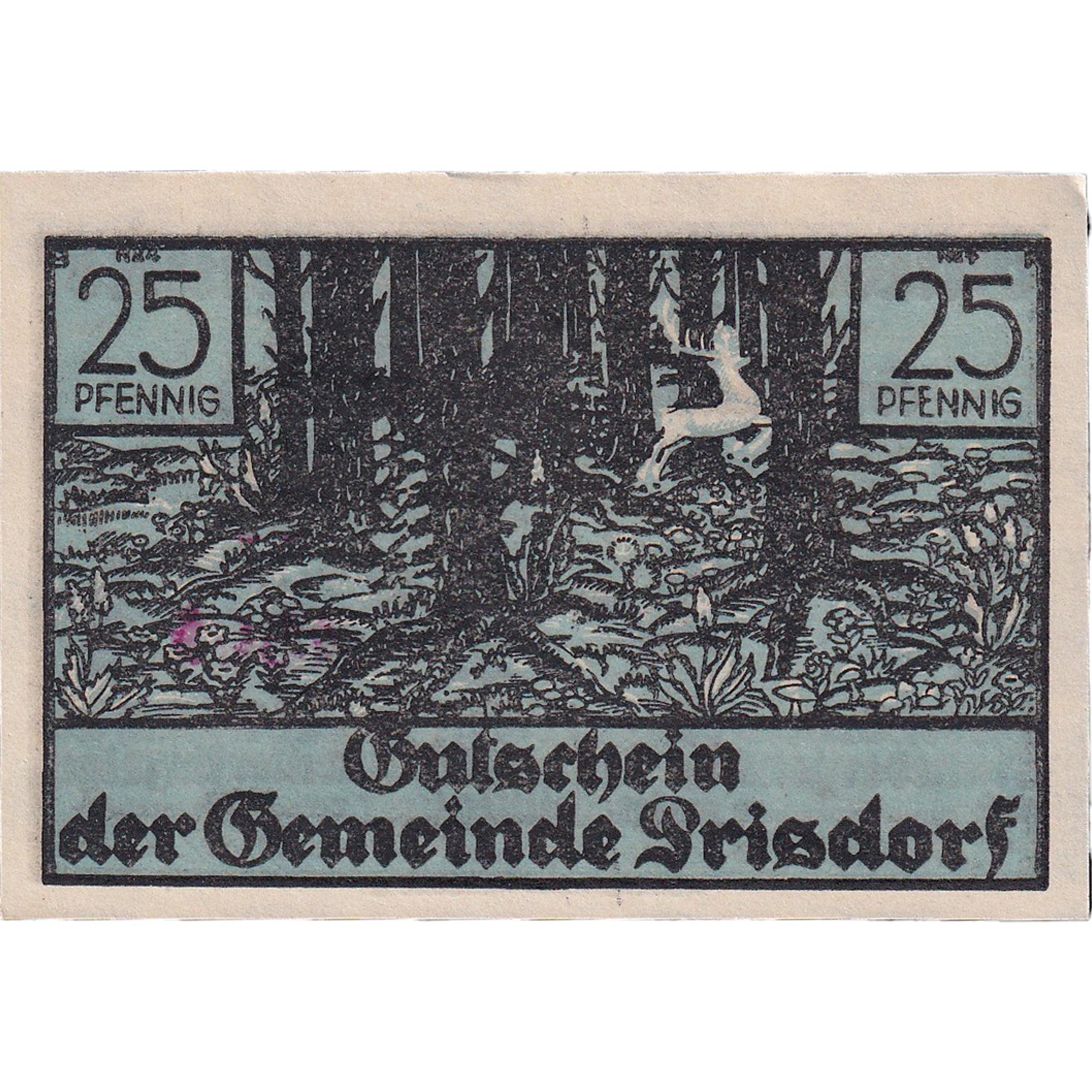 Geldschein, Deutschland, Prisdorf, 25 Pfennig, Forêt, 1921, UNZ-, Mehl:1076.1