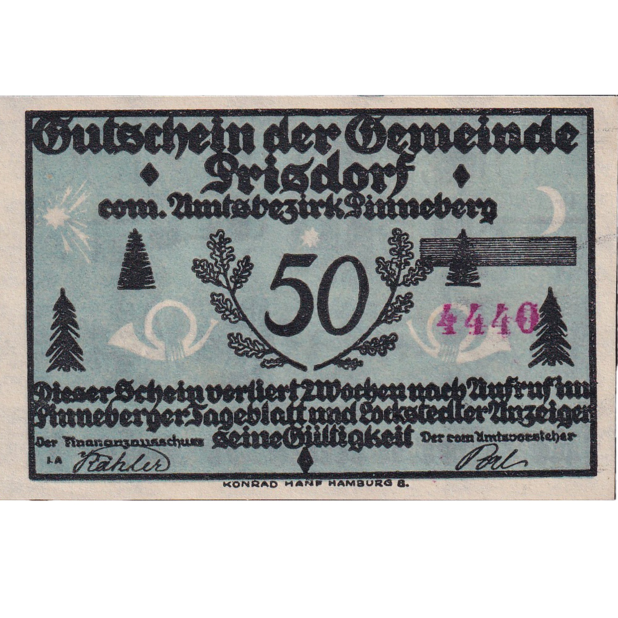 Banconote, Germania, Prisdorf, 50 Pfennig, cerf, 1921, SPL, Mehl:1076.1