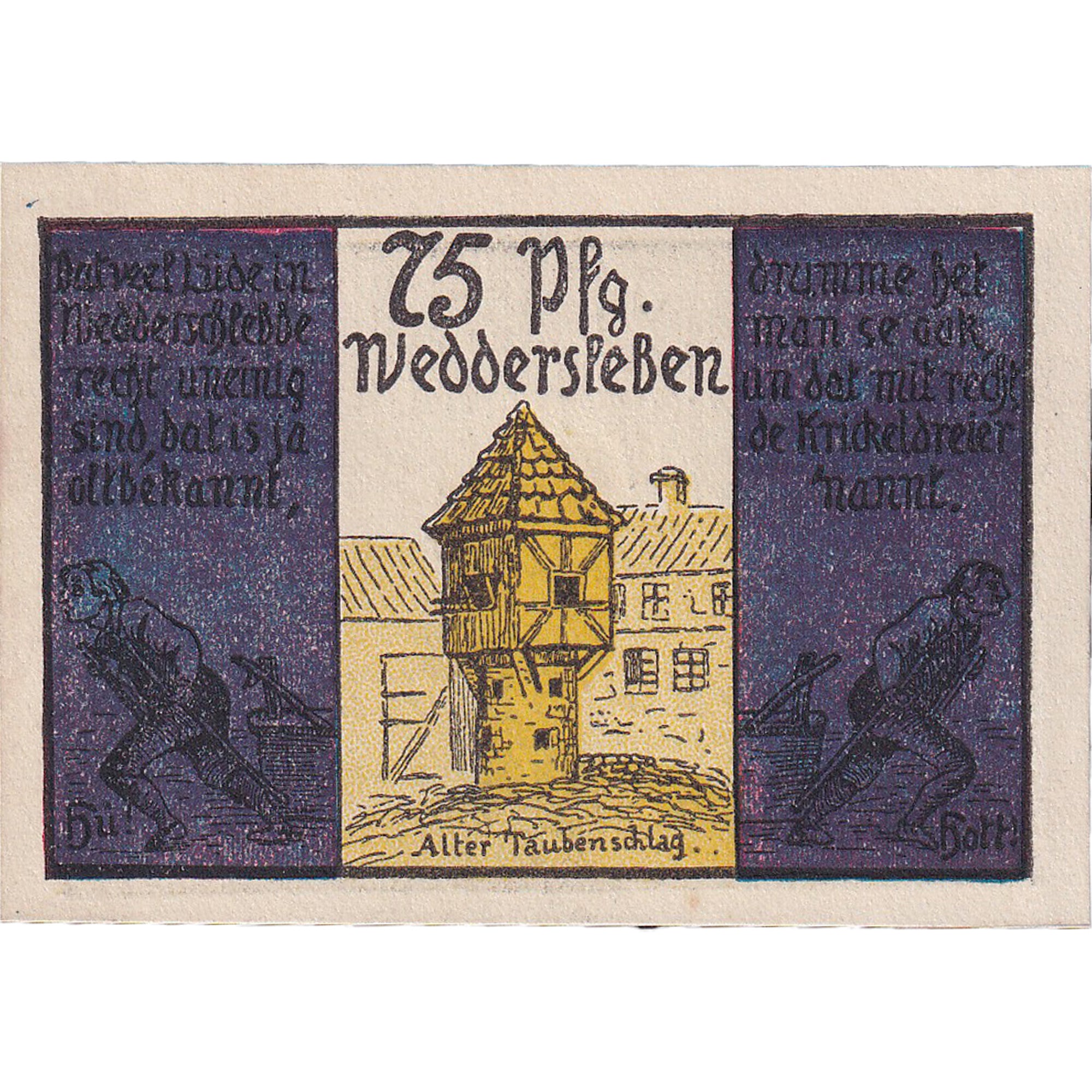 Banknot, Niemcy, Weddersleben, 75 Pfennig, tour, 1921, UNC(63), Mehl:1386.1