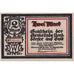 Billet, Allemagne, Wenningstedt, 2 Mark, plage, 1921  SPL Mehl:1405.1