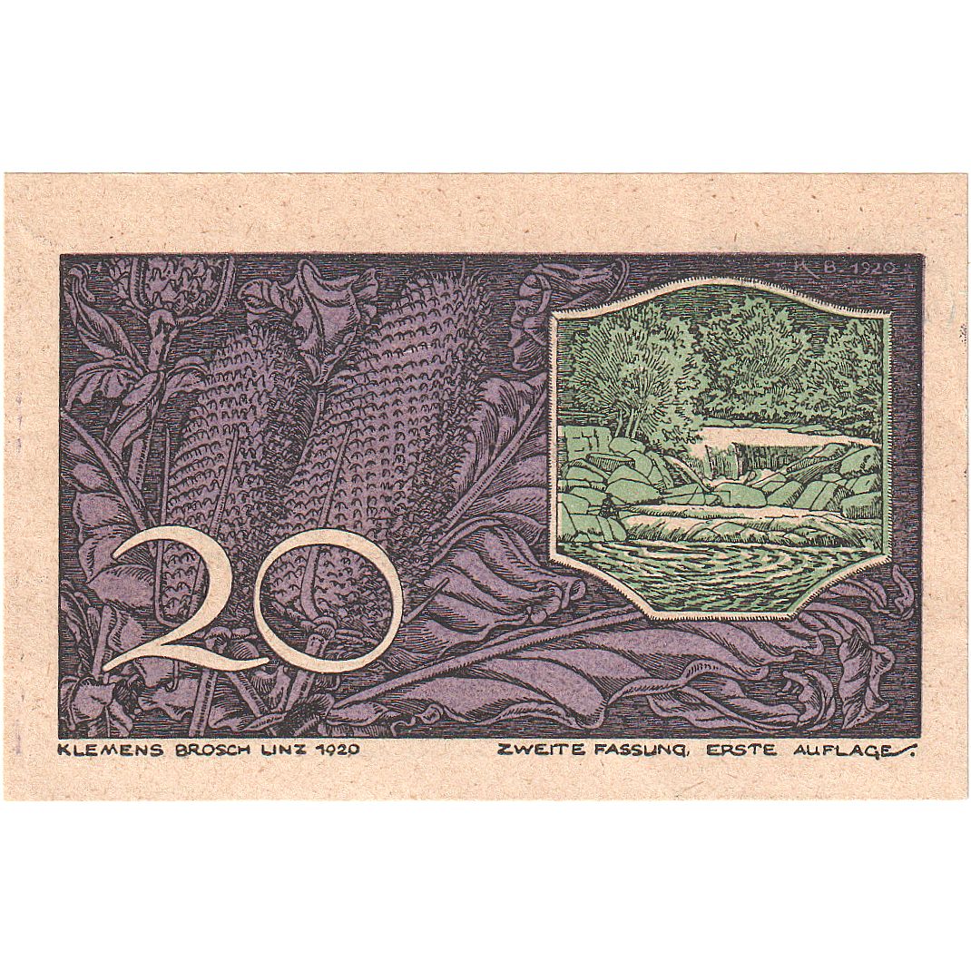 Banconote, Austria, St Georgen, 20 Heller, épis, 1920, SPL, Mehl:FS 886IIb