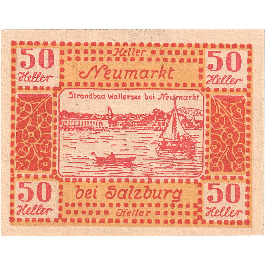 Biljet, Oostenrijk, Salzburg, 50 Heller, voilier 1920-09-30, SPL Mehl:FS 660a