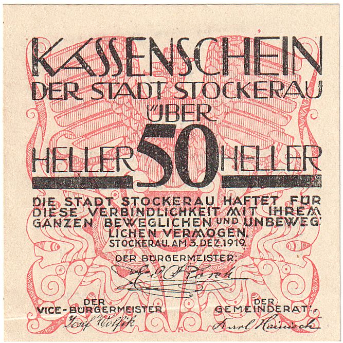 Biljet, Oostenrijk, Stockerau, 50 Heller, Texte 1920-08-15, SPL, Mehl:FS 1038