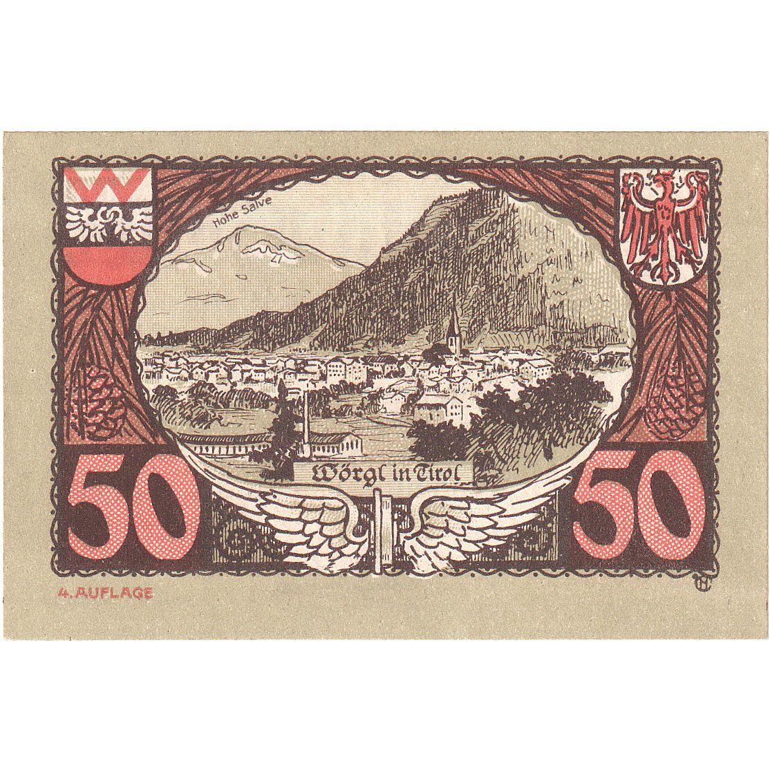 Banknote, Austria, Worgl, 50 Heller, Texte 1920-12-31, UNC(63), Mehl:FS 1252a