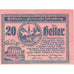 Geldschein, Österreich, Lohnsburg, 20 Heller, Eglise 1920 UNZ- Mehl:FS 561II