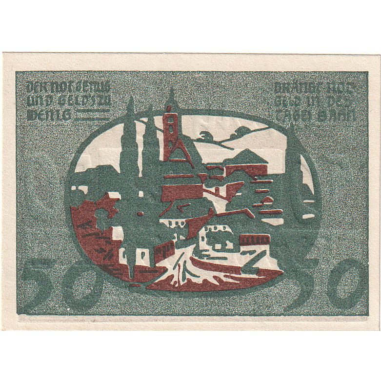 Banconote, Austria, Niederwaldkirchen, 50 Heller, village, 1920 SPL Mehl:FS 673a