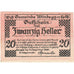 Banknote, Austria, Windegg, 20 Heller, paysage, 1921 UNC(63) Mehl:FS 1241Ia