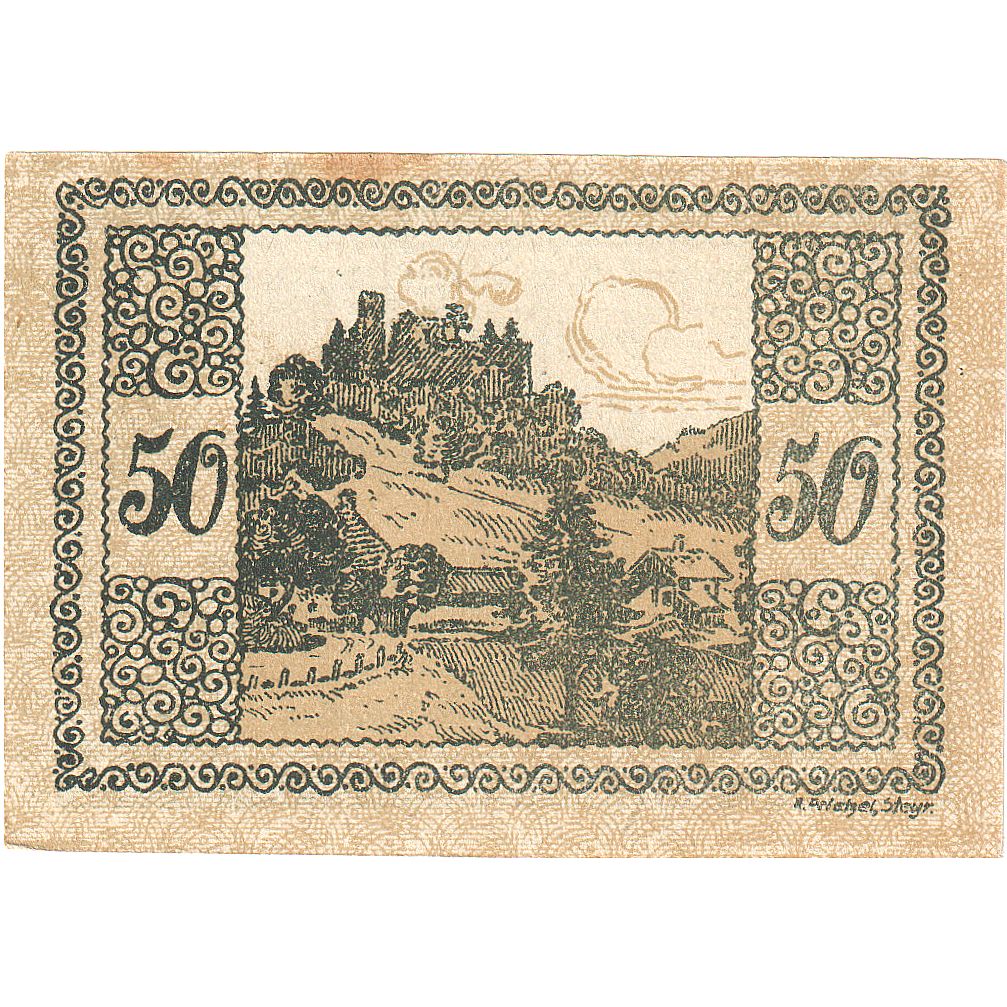 Billet, Autriche, Windegg, 50 Heller, village 1921-12-31, SPL Mehl:FS 1241Ia