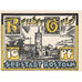 Nota, Alemanha, Rostock, 10 Pfennig, château, 1922 UNC(63) Mehl:FS 1138.1