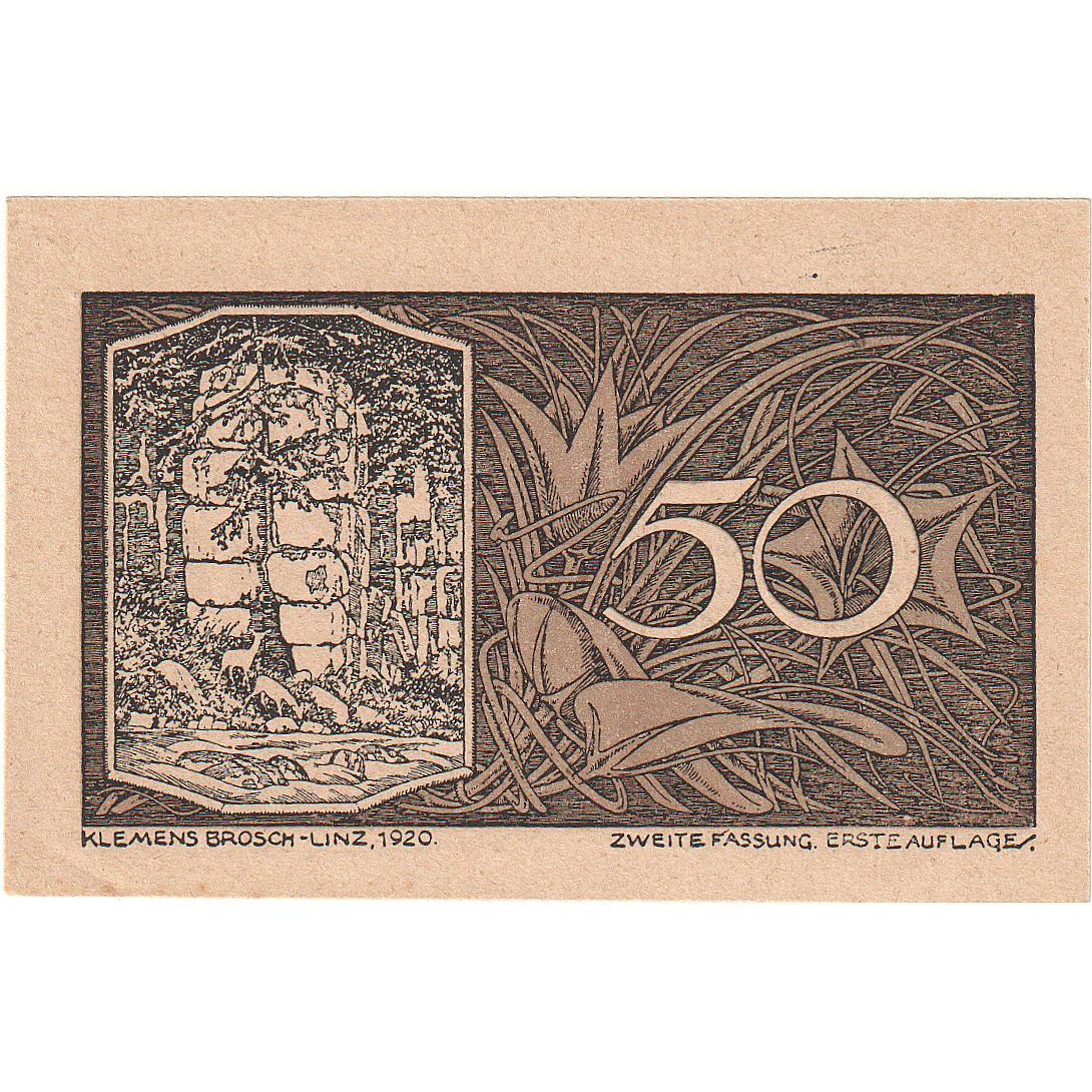 Billet, Autriche, St Georgen, 50 Heller, Fleur, 1920, SPL, Mehl:FS 886IIb