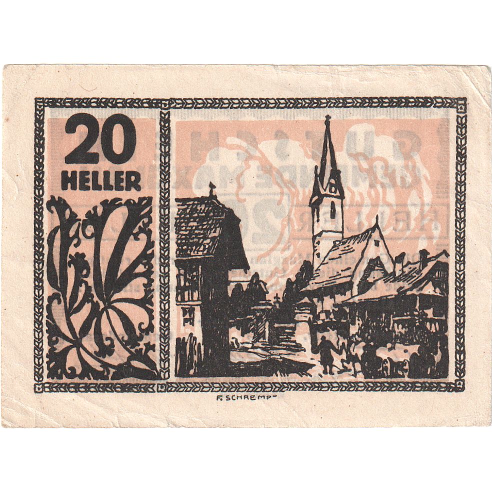 Biljet, Oostenrijk, Maxglan, 20 Heller, Eglise 1920-11-01, SPL Mehl:FS 602a