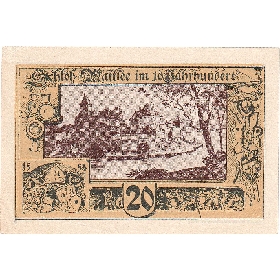 Biljet, Oostenrijk, Mattsee, 20 Heller, village, 1920, SPL, Mehl:FS 596a